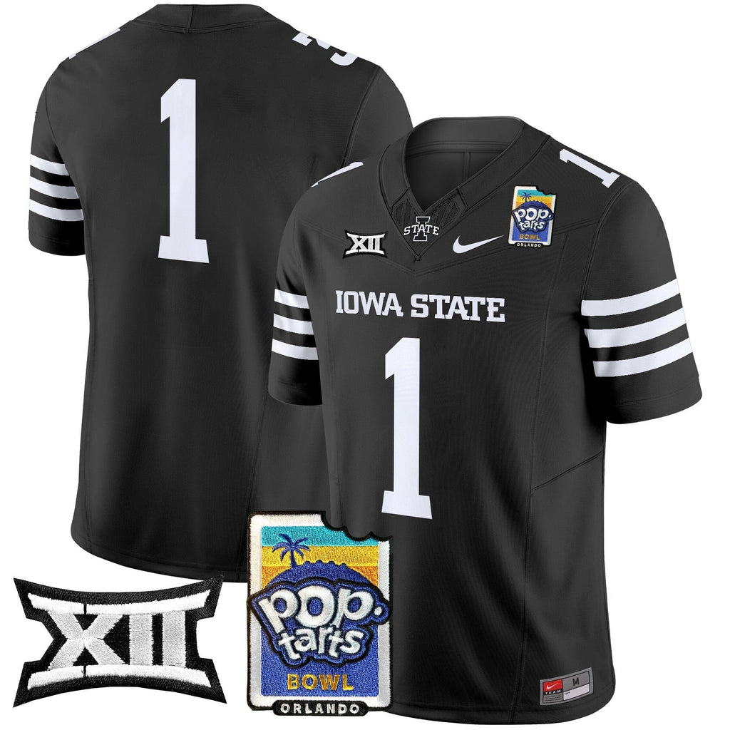 Men Iowa State Cyclones 2025 PopTarts Bowl Patch Vapor Limited Jersey - All Stitched