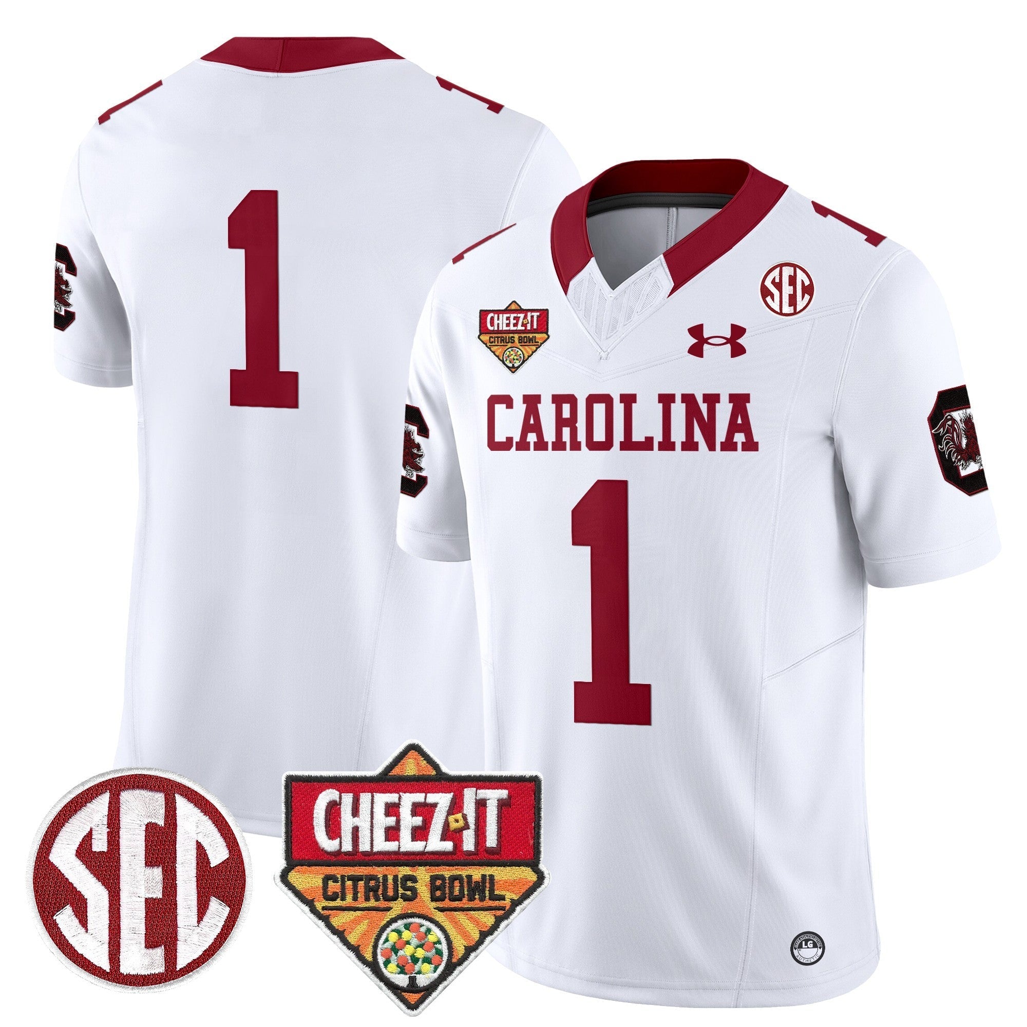 Men South Carolina Gamecocks 1980 Throwback Cheez-It Citrus Bowl Patch Vapor Limited Jersey - All Stitched