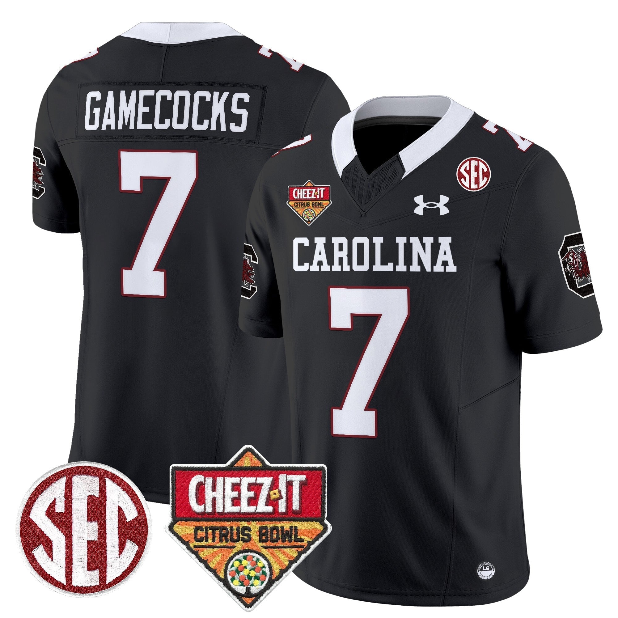Men South Carolina Gamecocks 1980 Throwback Cheez-It Citrus Bowl Patch Vapor Limited Jersey - All Stitched