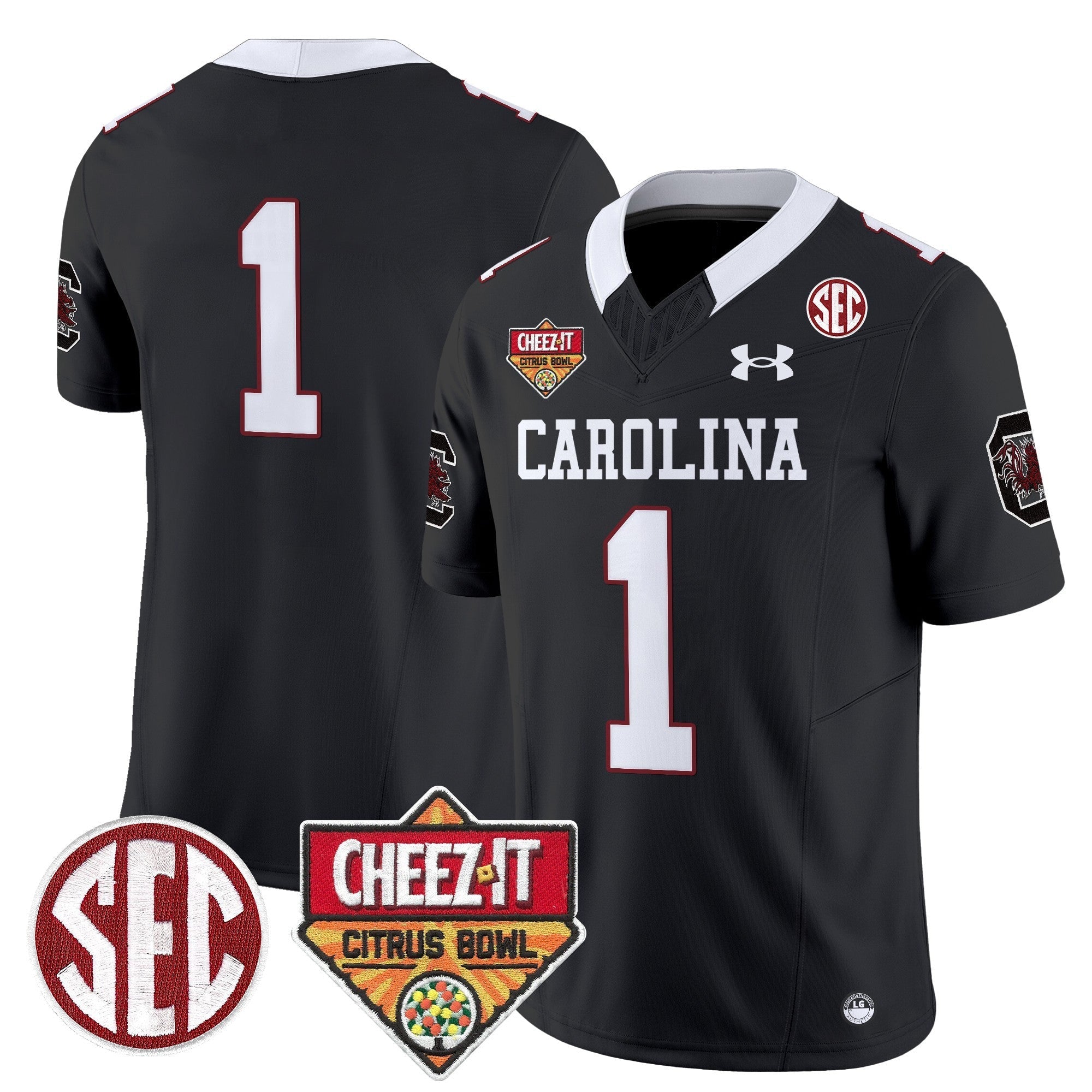 Men South Carolina Gamecocks 1980 Throwback Cheez-It Citrus Bowl Patch Vapor Limited Jersey - All Stitched
