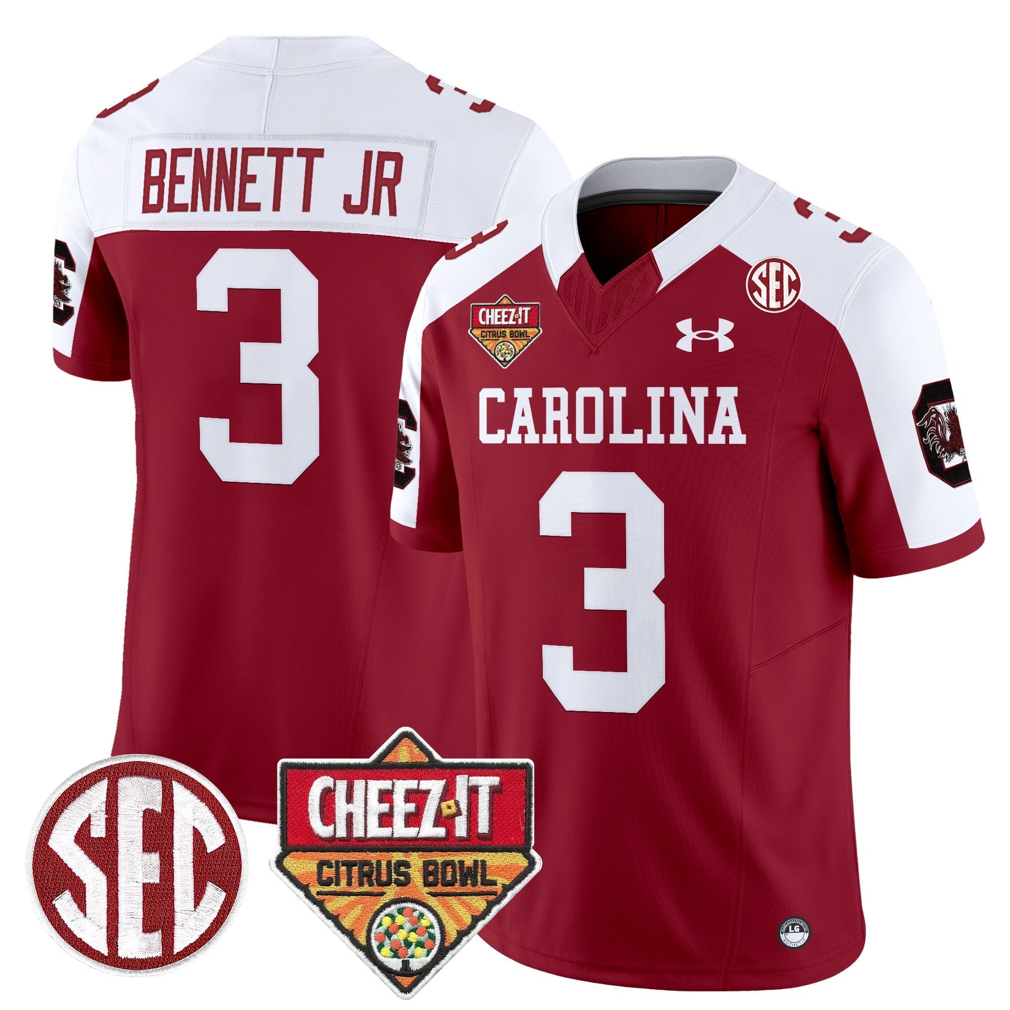 Men South Carolina Gamecocks 1980 Throwback Cheez-It Citrus Bowl Patch Vapor Limited Jersey - All Stitched