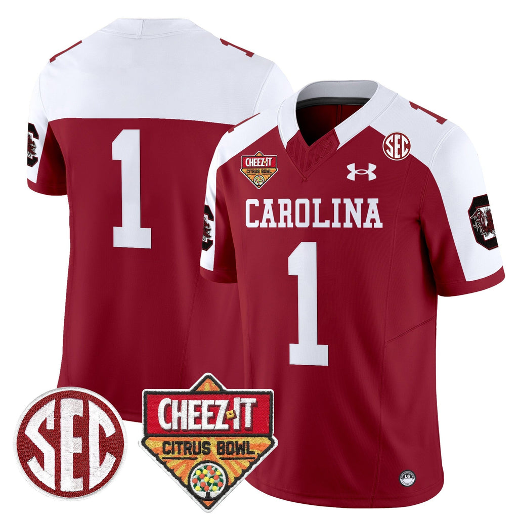 Men South Carolina Gamecocks 1980 Throwback Cheez-It Citrus Bowl Patch Vapor Limited Jersey - All Stitched