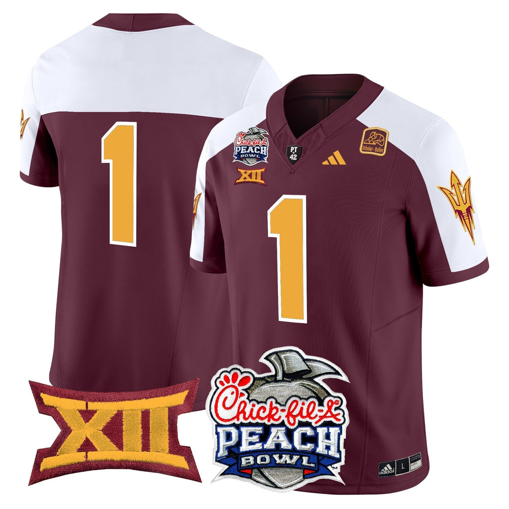Men Arizona State Sun Devils 2025 Peach Bowl Vapor Limited Jersey - All Stitched