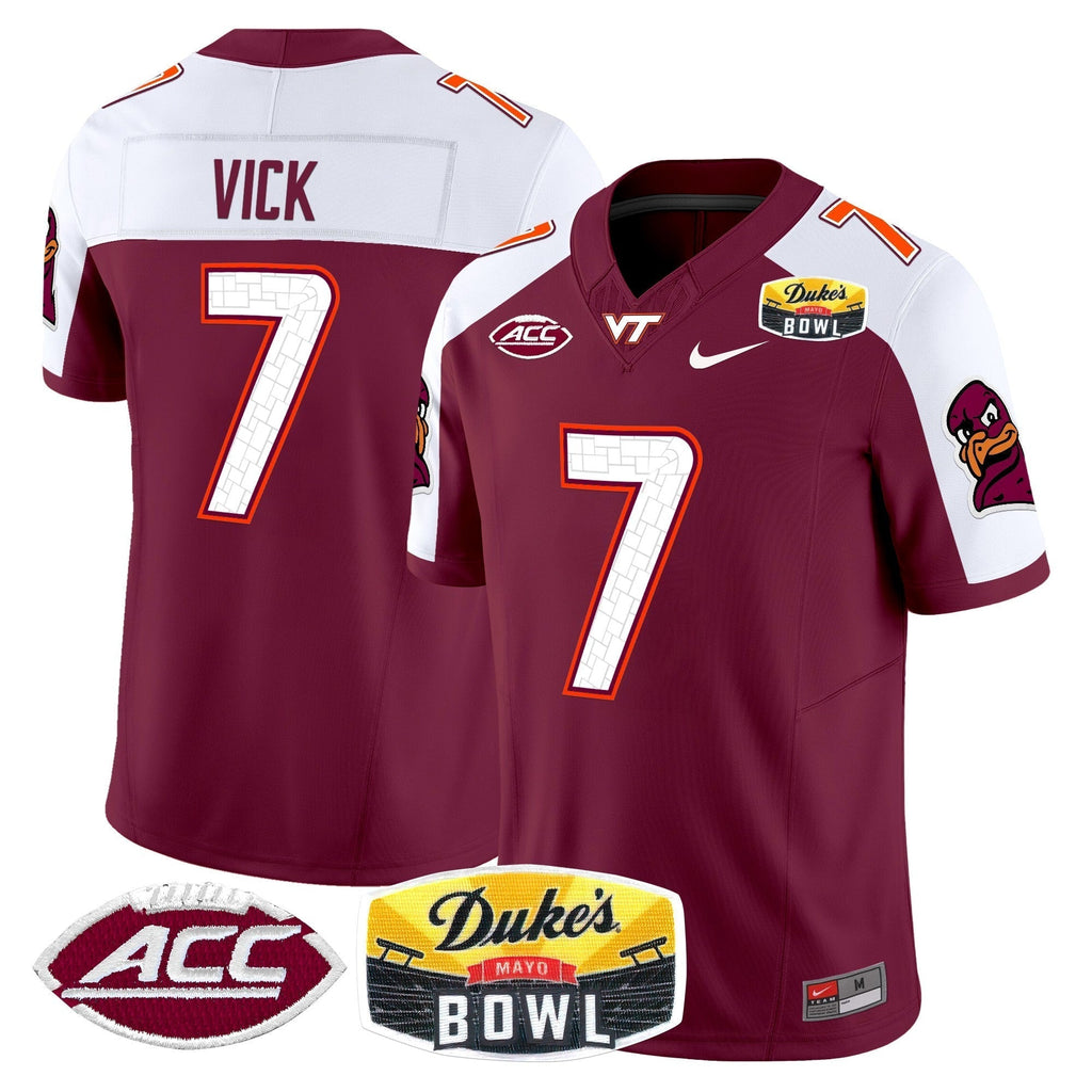 Men Virginia Tech Hokies 2025 Duke's Mayo Bowl Patch Vapor Limited Jersey - All Stitched