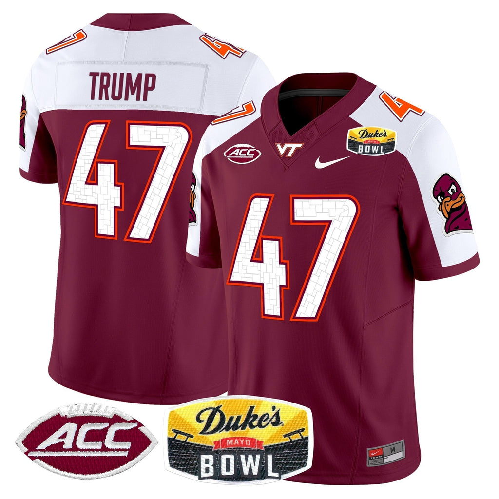 Men Virginia Tech Hokies 2025 Duke's Mayo Bowl Patch Vapor Limited Jersey - All Stitched