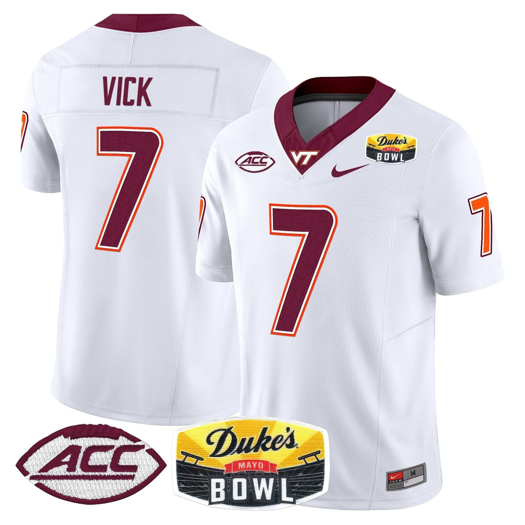 Men Virginia Tech Hokies 2025 Duke's Mayo Bowl Patch Vapor Limited Jersey - All Stitched