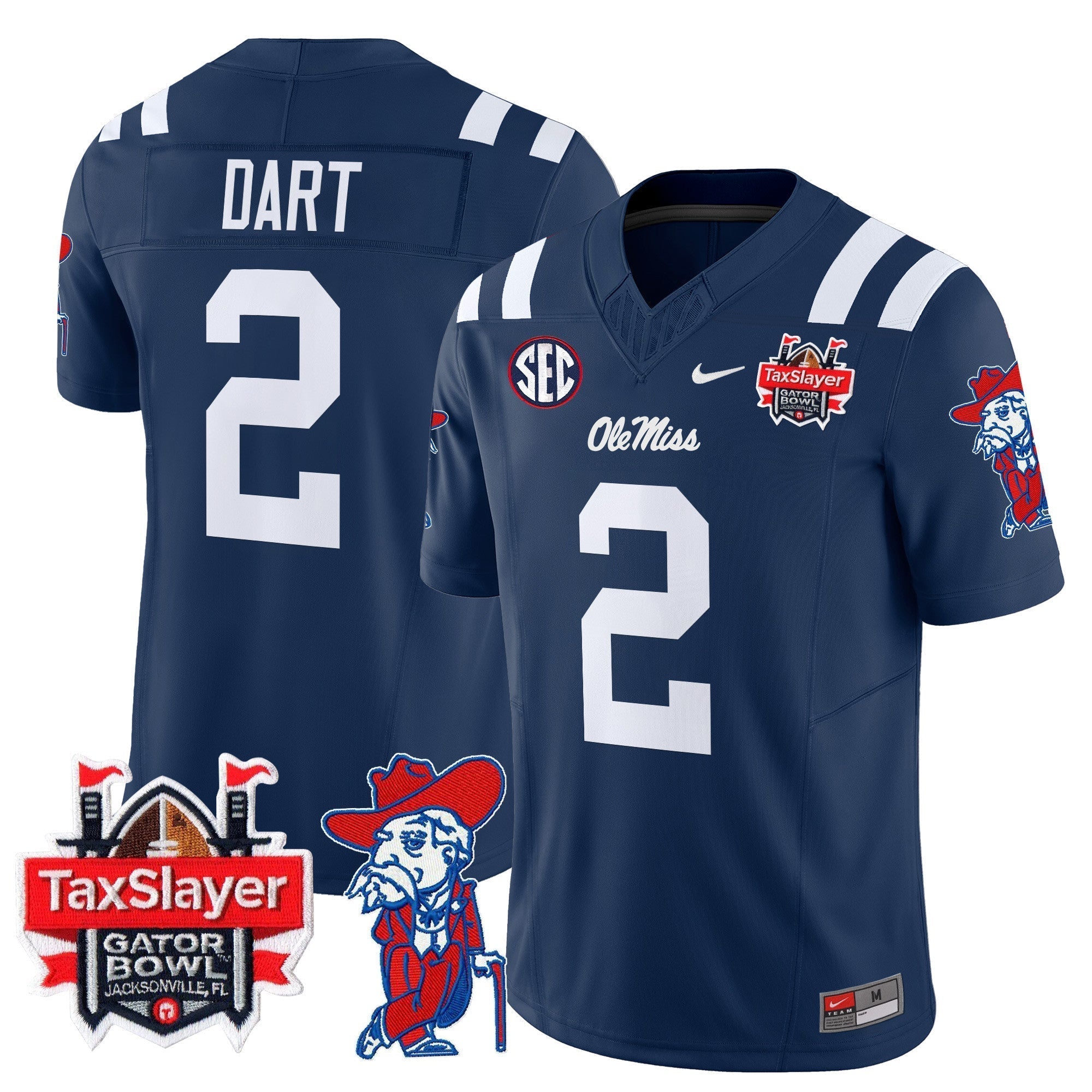 Men Ole Miss Rebels 2025 Gator Bowl Patch Vapor Limited Jersey - All Stitched