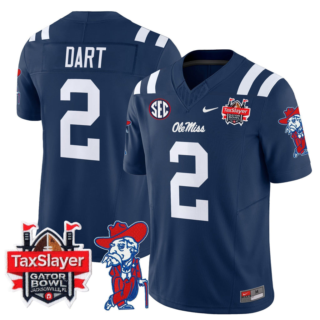 Men Ole Miss Rebels 2024 Gator Bowl Patch Vapor Limited Jersey - All Stitched