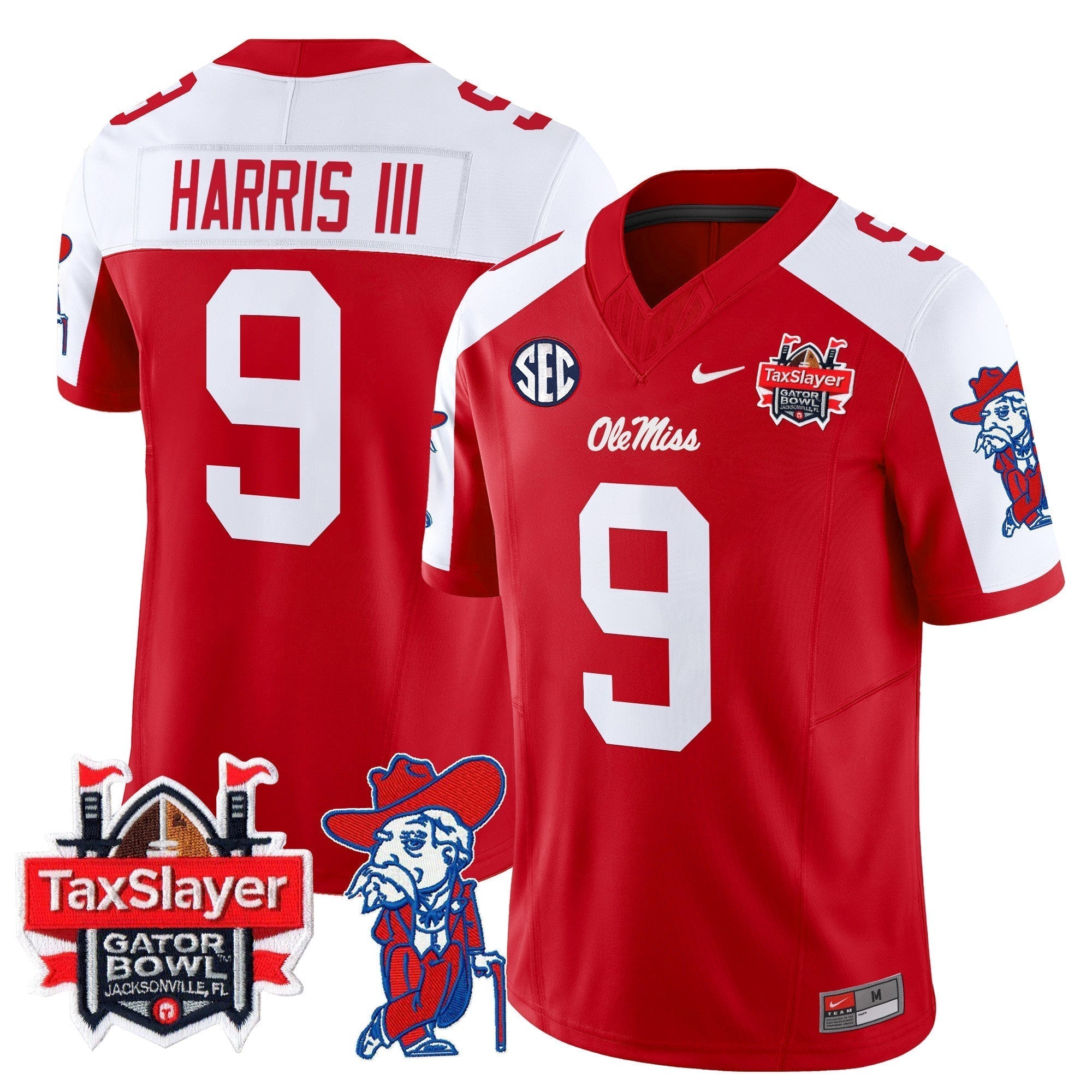 Men Ole Miss Rebels 2025 Gator Bowl Patch Vapor Limited Jersey - All Stitched