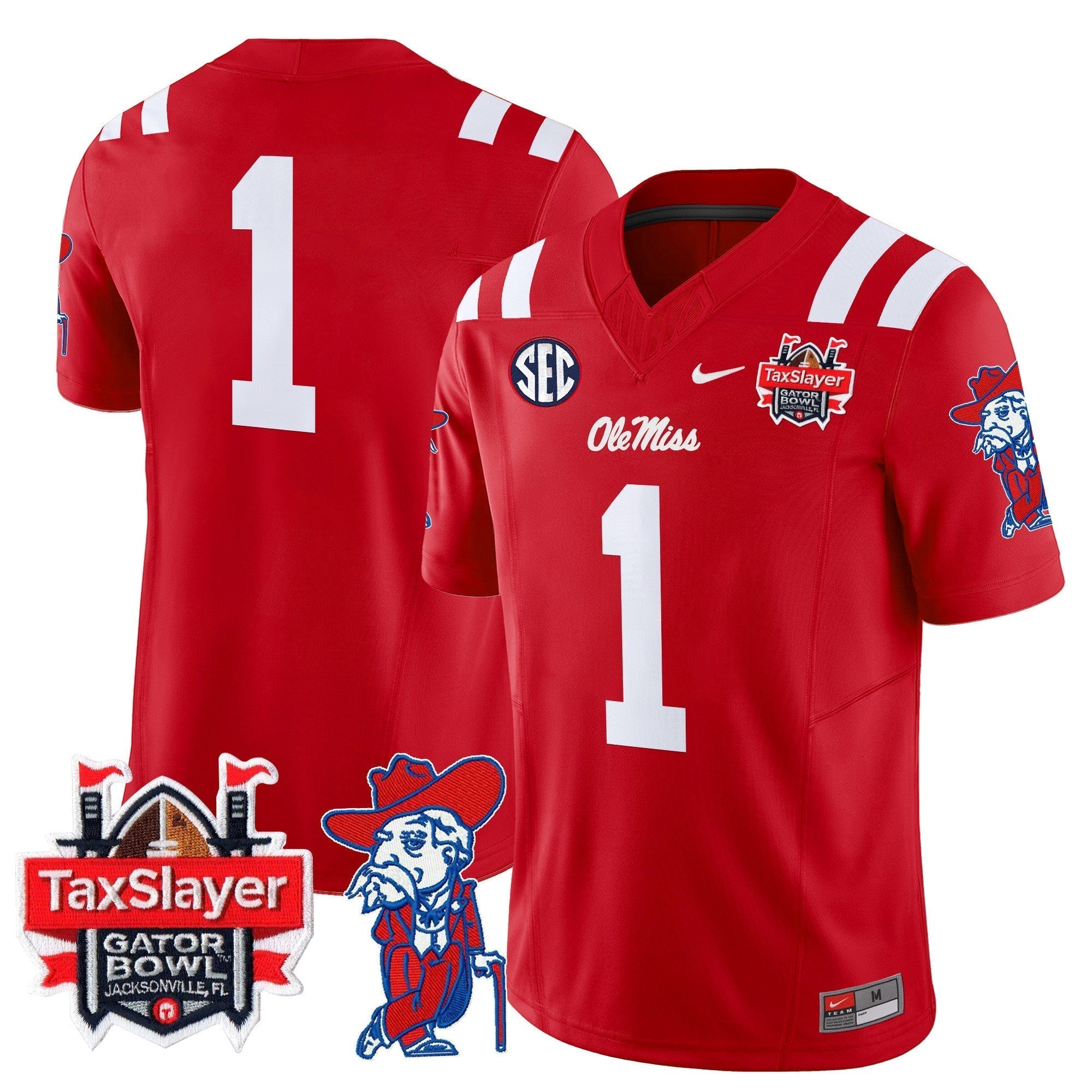 Men Ole Miss Rebels 2025 Gator Bowl Patch Vapor Limited Jersey - All Stitched
