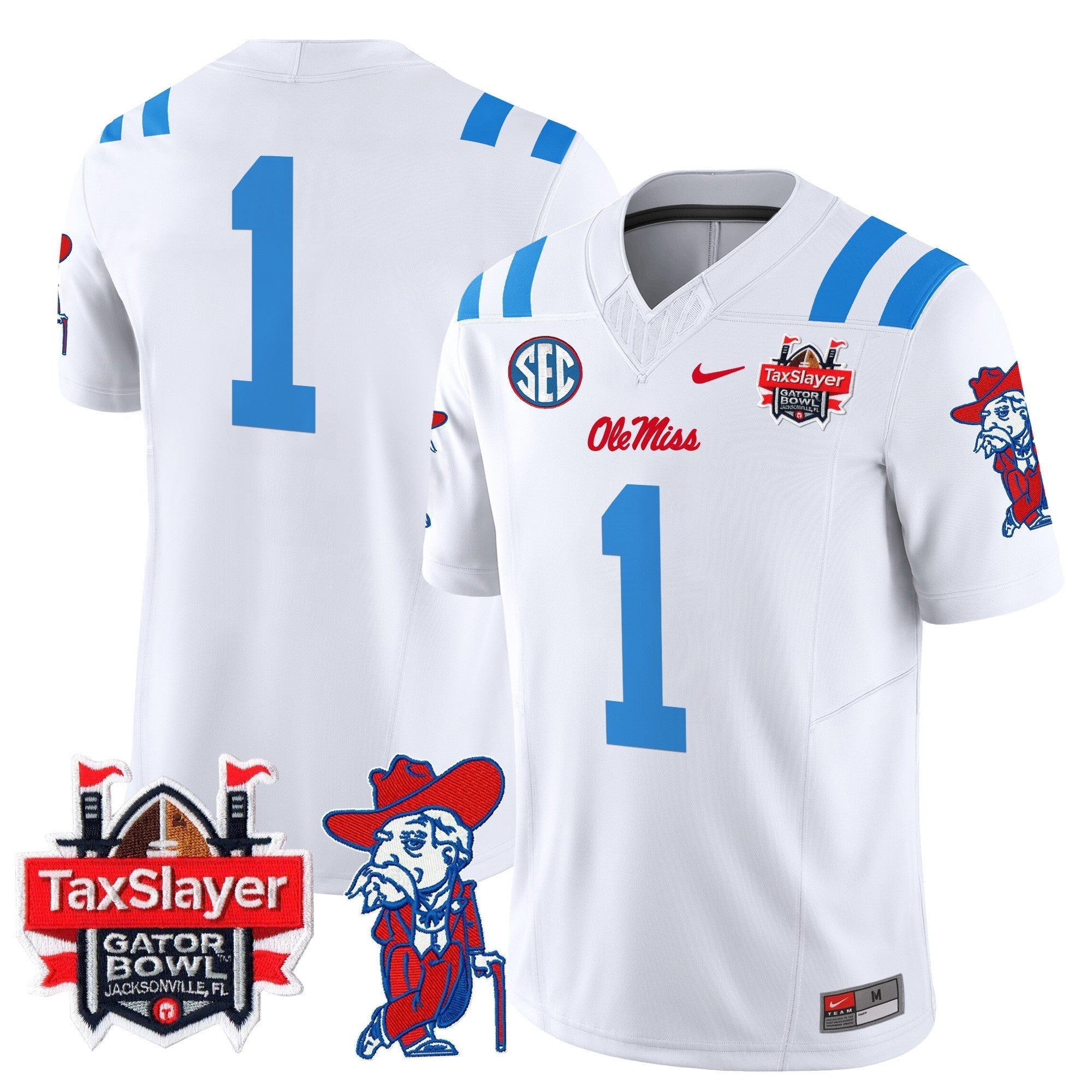 Men Ole Miss Rebels 2025 Gator Bowl Patch Vapor Limited Jersey - All Stitched