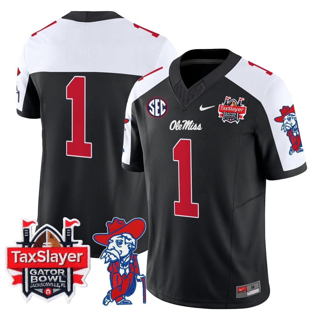 Men Ole Miss Rebels 2025 Gator Bowl Patch Vapor Limited Jersey - All Stitched