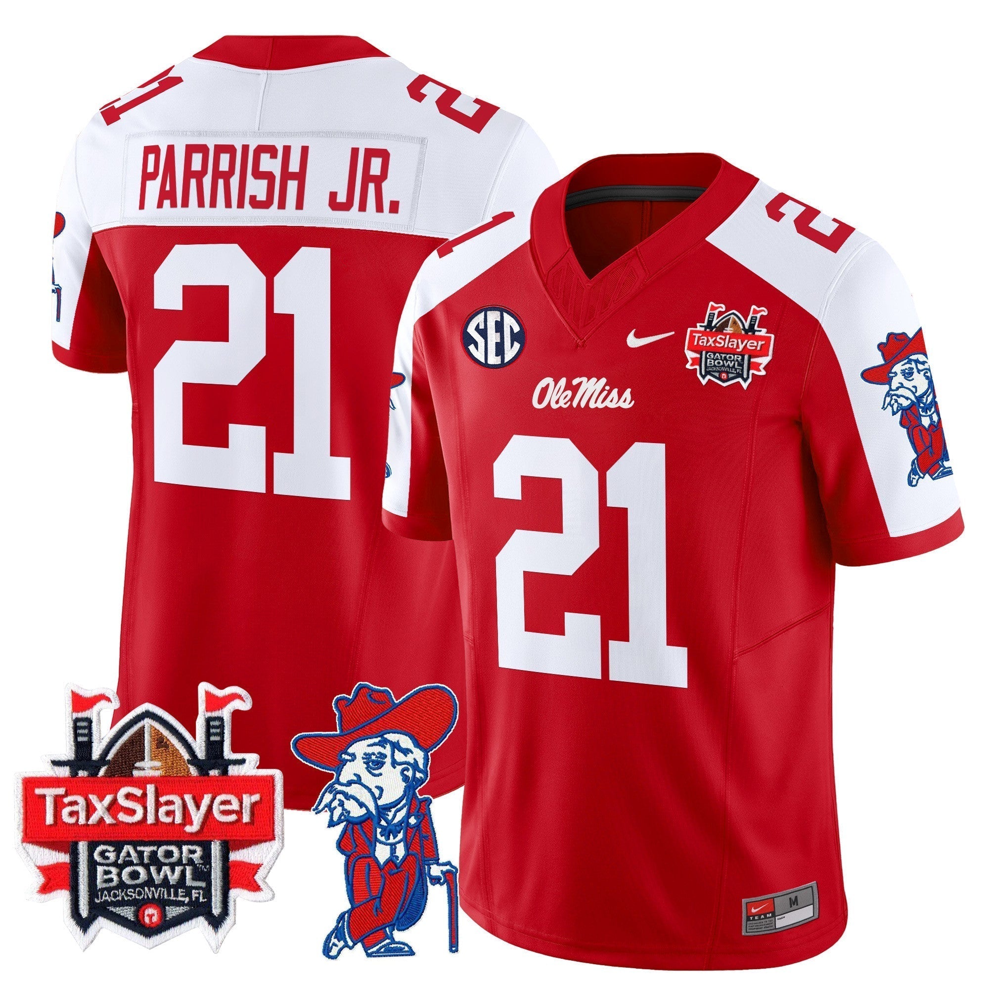 Men Ole Miss Rebels 2025 Gator Bowl Patch Vapor Limited Jersey - All Stitched