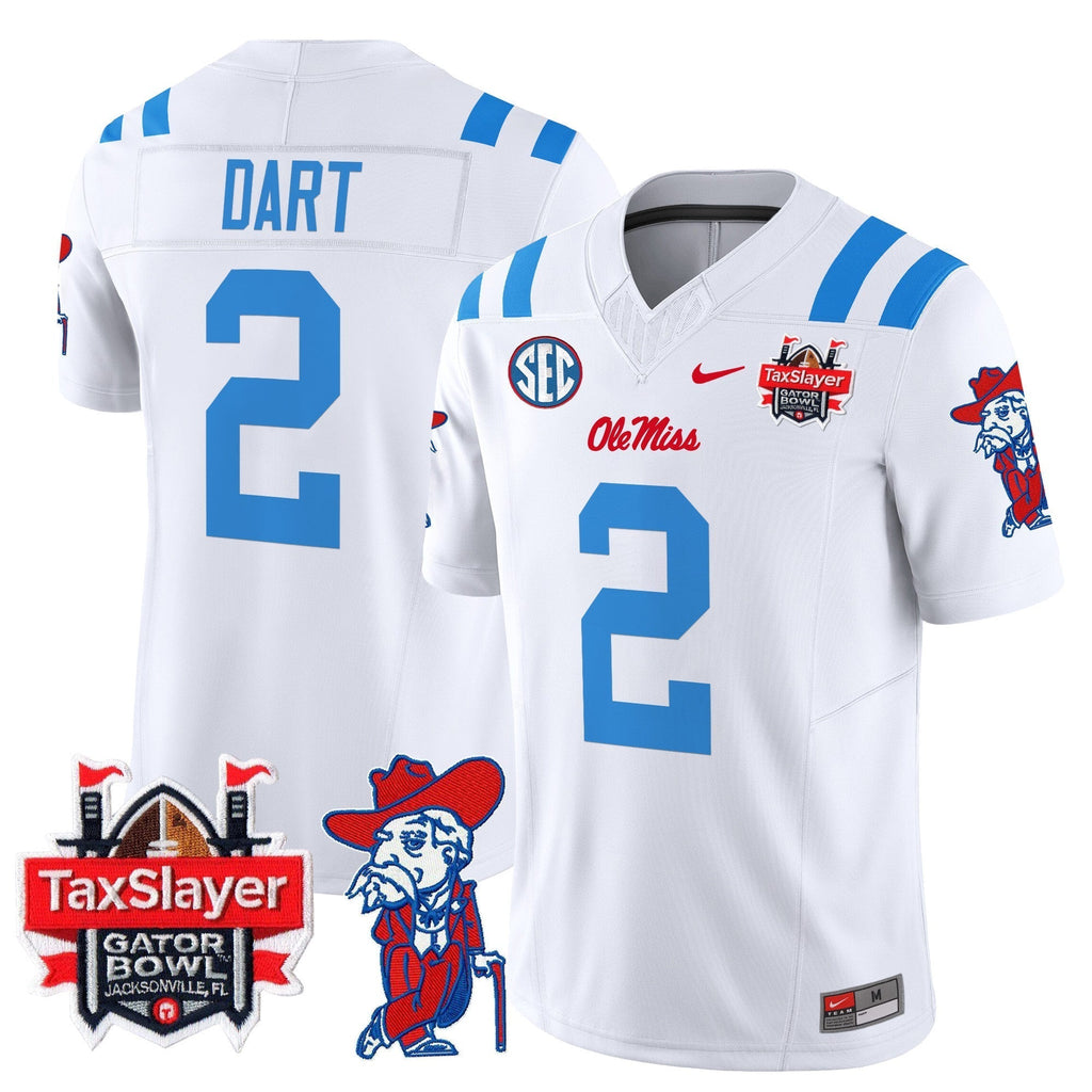 Men Ole Miss Rebels 2024 Gator Bowl Patch Vapor Limited Jersey - All Stitched