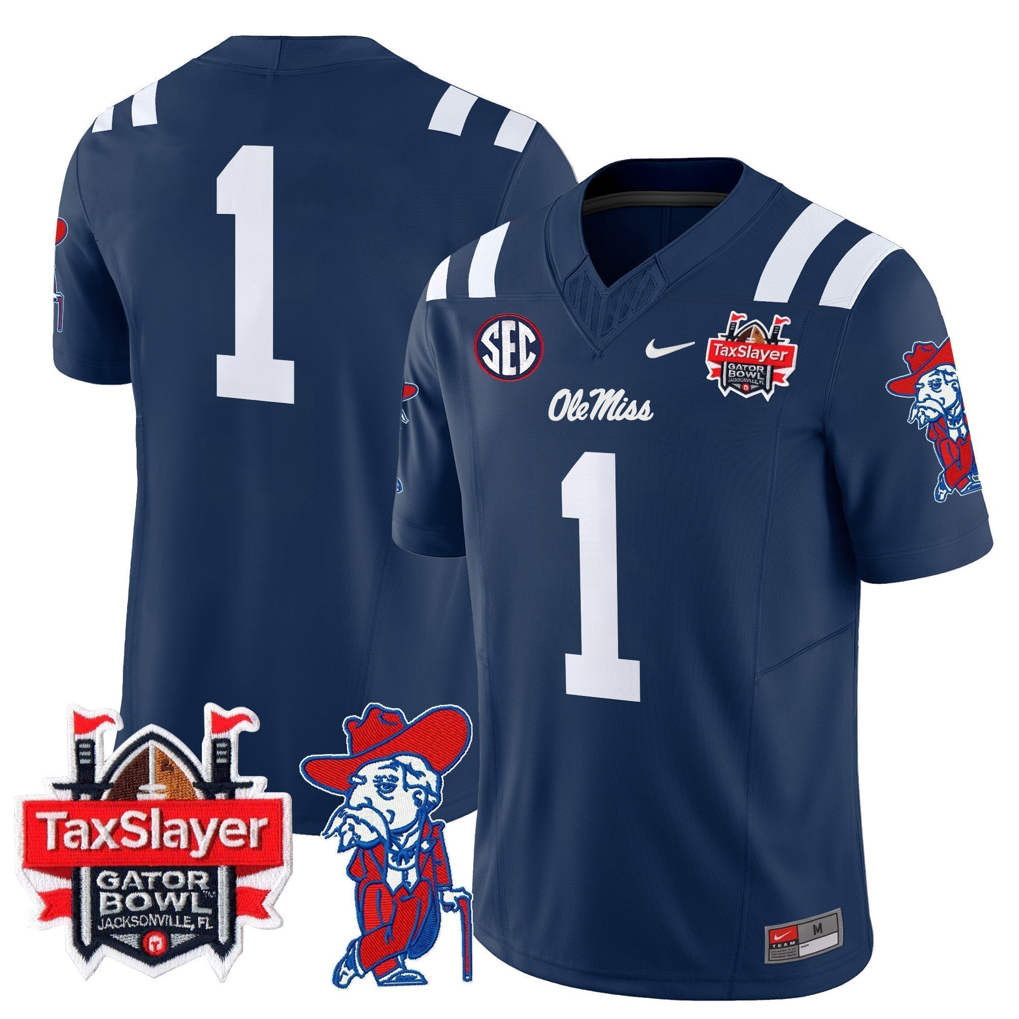 Men Ole Miss Rebels 2025 Gator Bowl Patch Vapor Limited Jersey - All Stitched