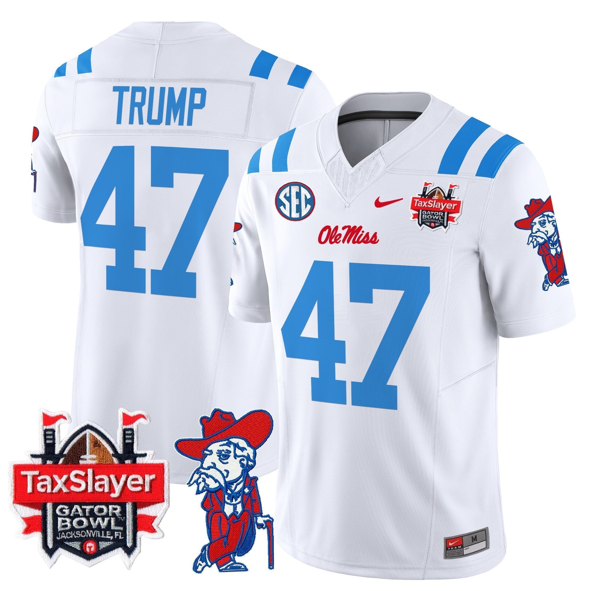 Men Ole Miss Rebels 2024 Gator Bowl Patch Vapor Limited Jersey - All Stitched