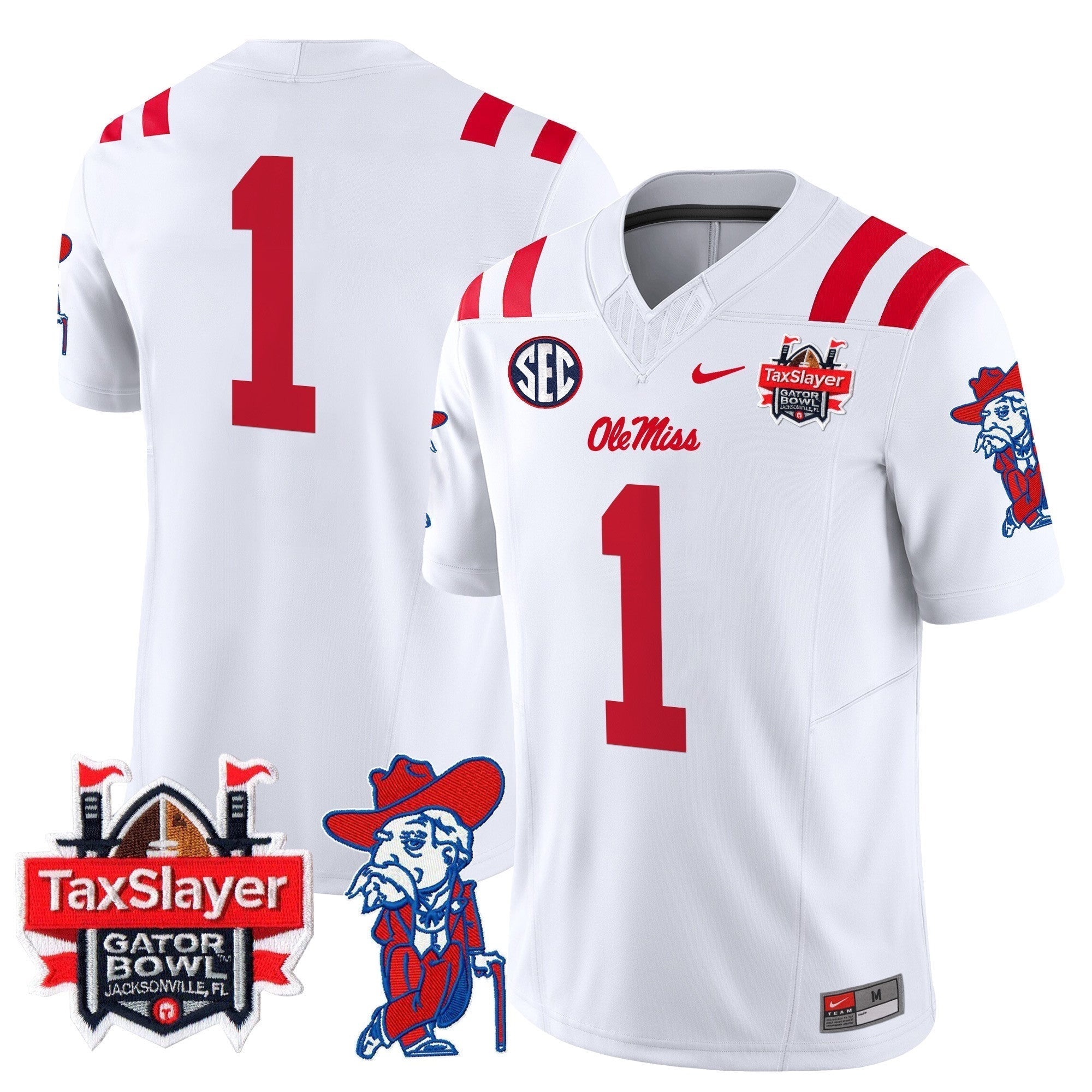 Men Ole Miss Rebels 2024 Gator Bowl Patch Vapor Limited Jersey - All Stitched