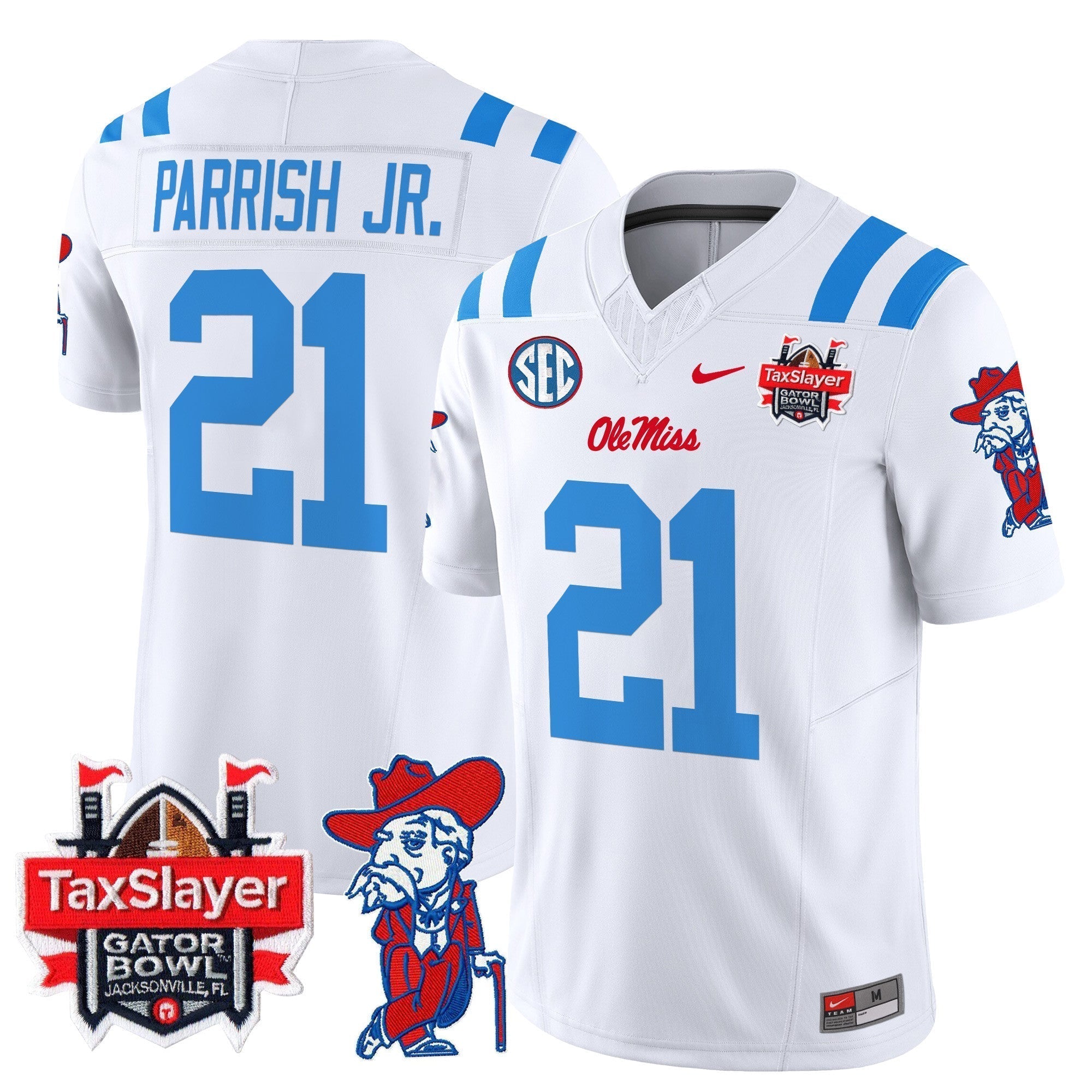 Men Ole Miss Rebels 2025 Gator Bowl Patch Vapor Limited Jersey - All Stitched