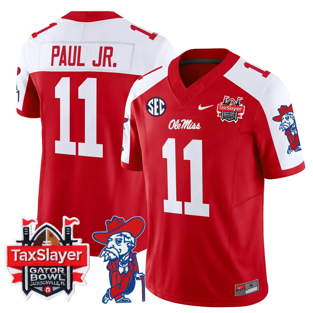 Men Ole Miss Rebels 2025 Gator Bowl Patch Vapor Limited Jersey - All Stitched