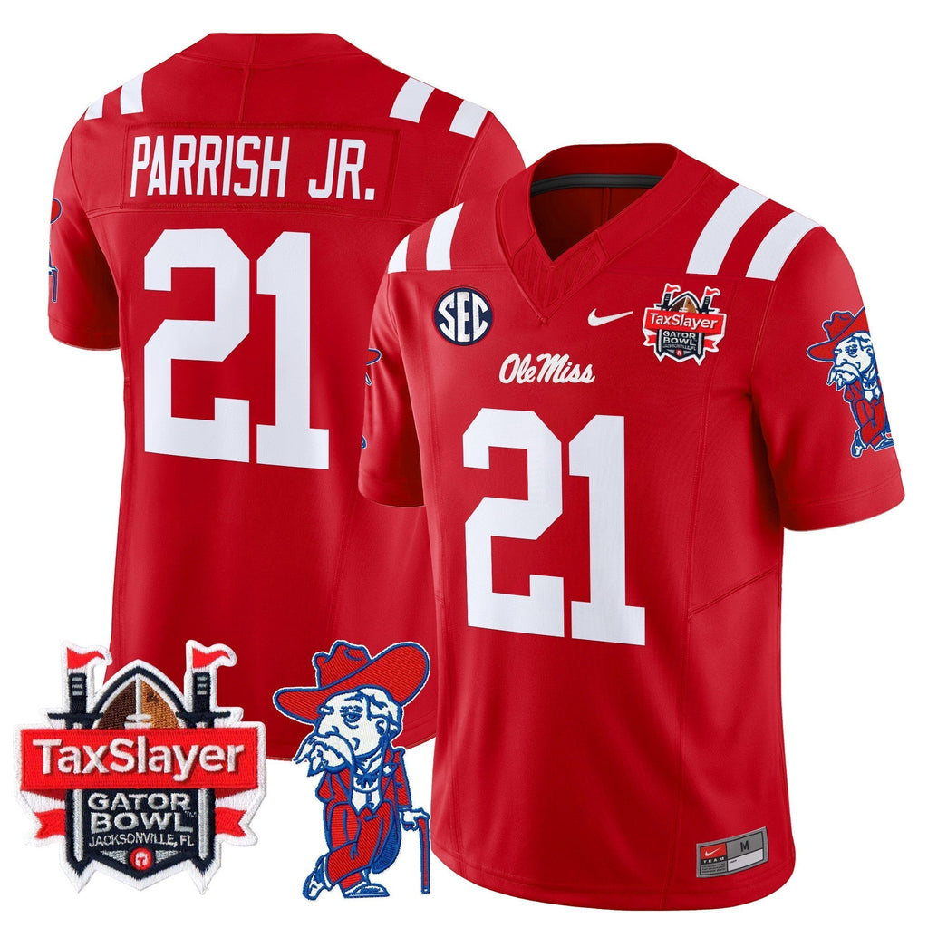 Men Ole Miss Rebels 2024 Gator Bowl Patch Vapor Limited Jersey - All Stitched