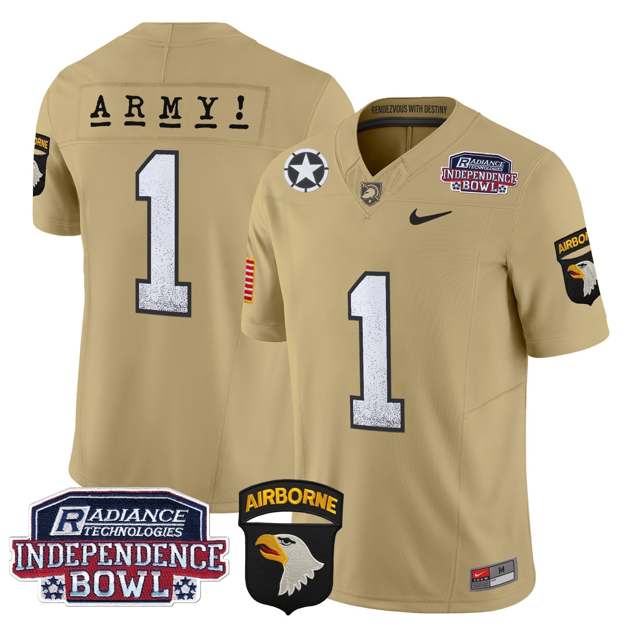 Men Army Black Knights Independence Bowl Patch 2024 Vapor Limited Jersey - All Stitched