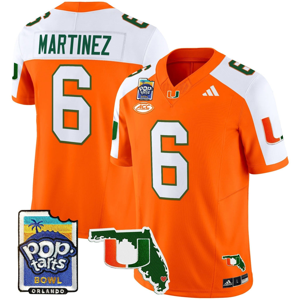 Men Miami Hurricanes 2025 PopTarts Bowl Patch Vapor Limited Jersey - All Stitched
