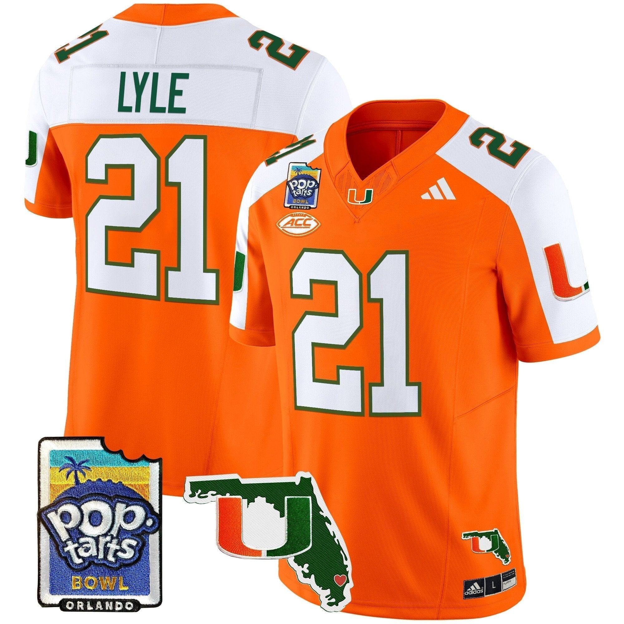 Men Miami Hurricanes 2025 PopTarts Bowl Patch Vapor Limited Jersey - All Stitched