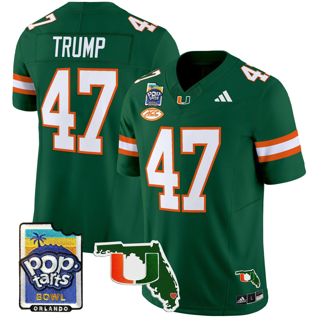 Men Miami Hurricanes 2025 PopTarts Bowl Patch Vapor Limited Jersey - All Stitched