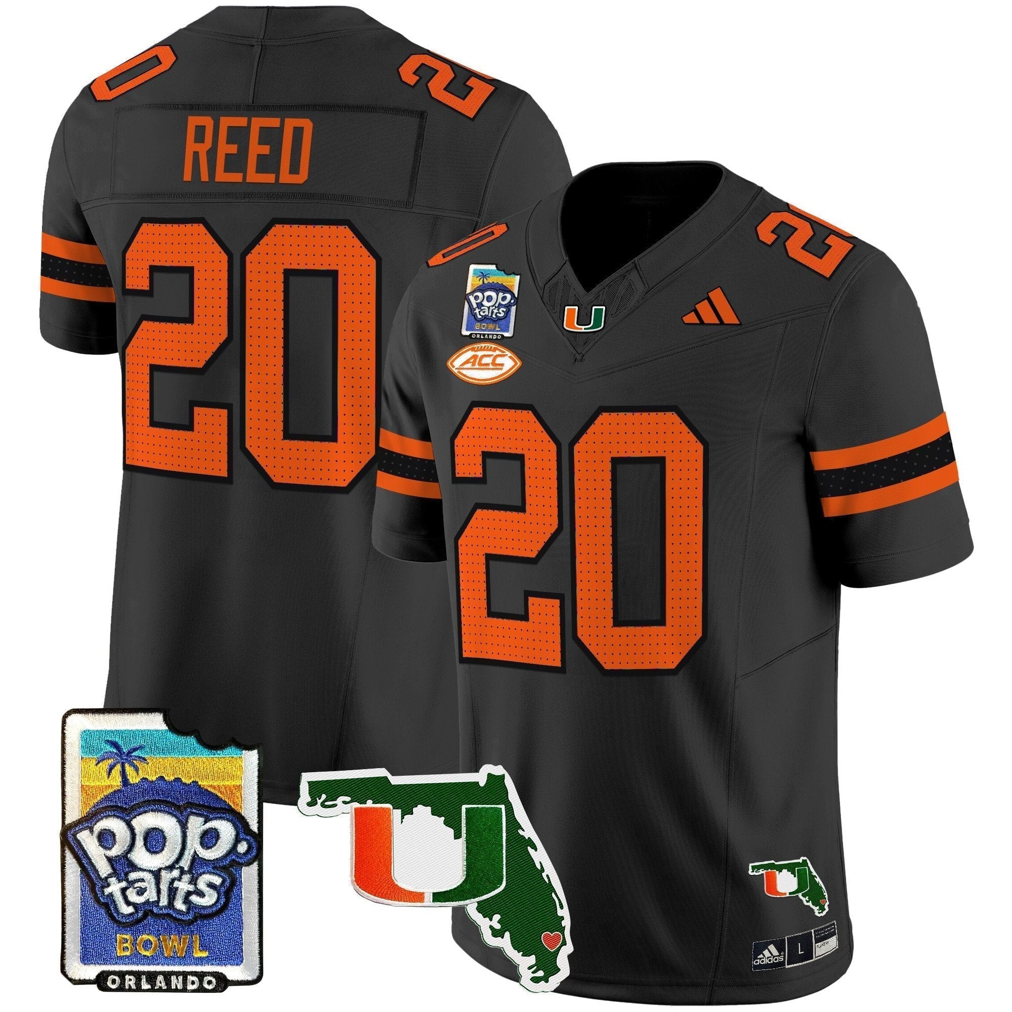 Men Miami Hurricanes 2025 PopTarts Bowl Patch Vapor Limited Jersey - All Stitched