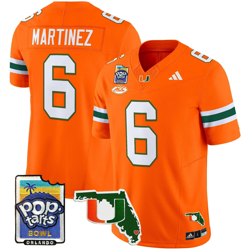 Men Miami Hurricanes 2025 PopTarts Bowl Patch Vapor Limited Jersey - All Stitched