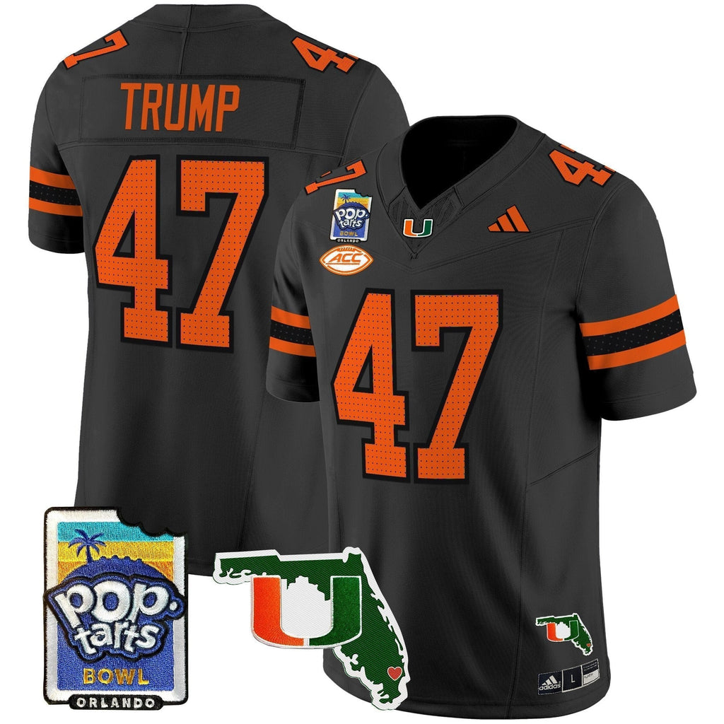 Men Miami Hurricanes 2025 PopTarts Bowl Patch Vapor Limited Jersey - All Stitched