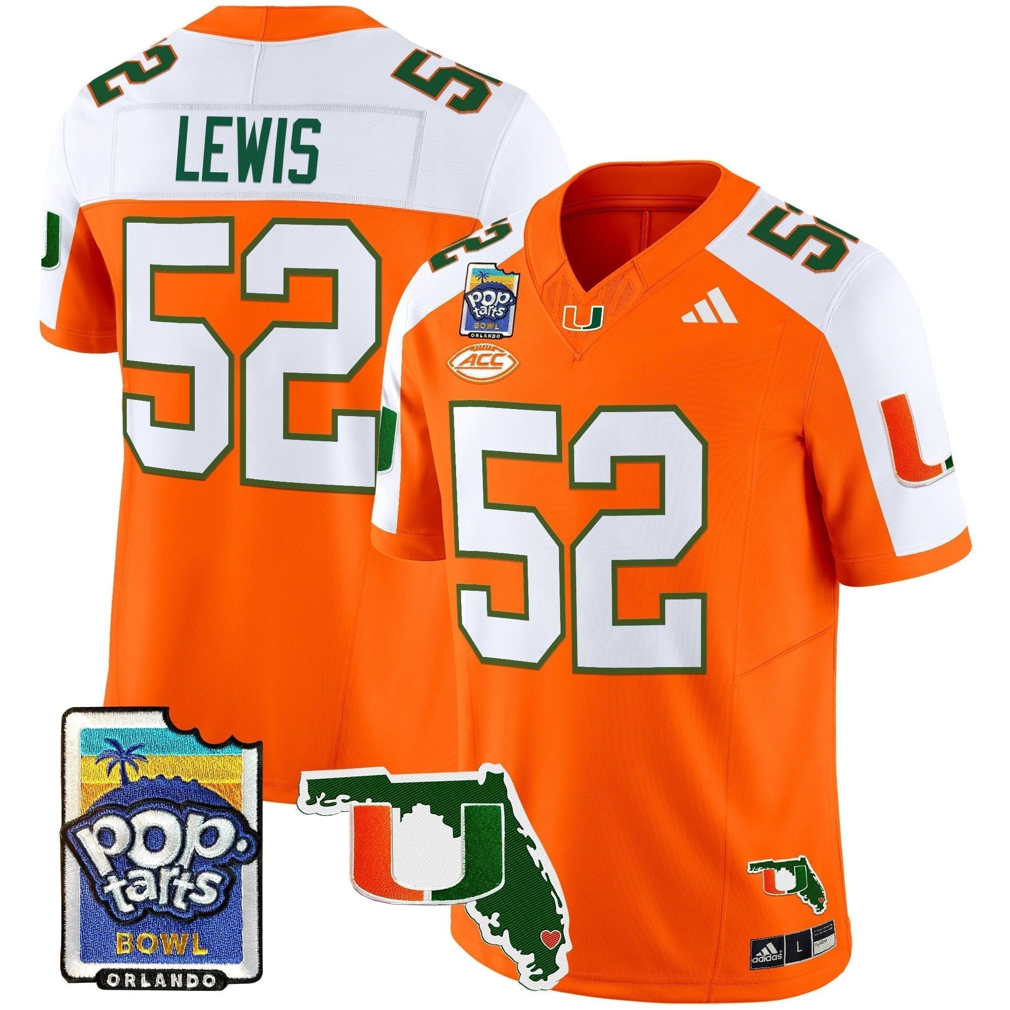Men Miami Hurricanes 2025 PopTarts Bowl Patch Vapor Limited Jersey - All Stitched