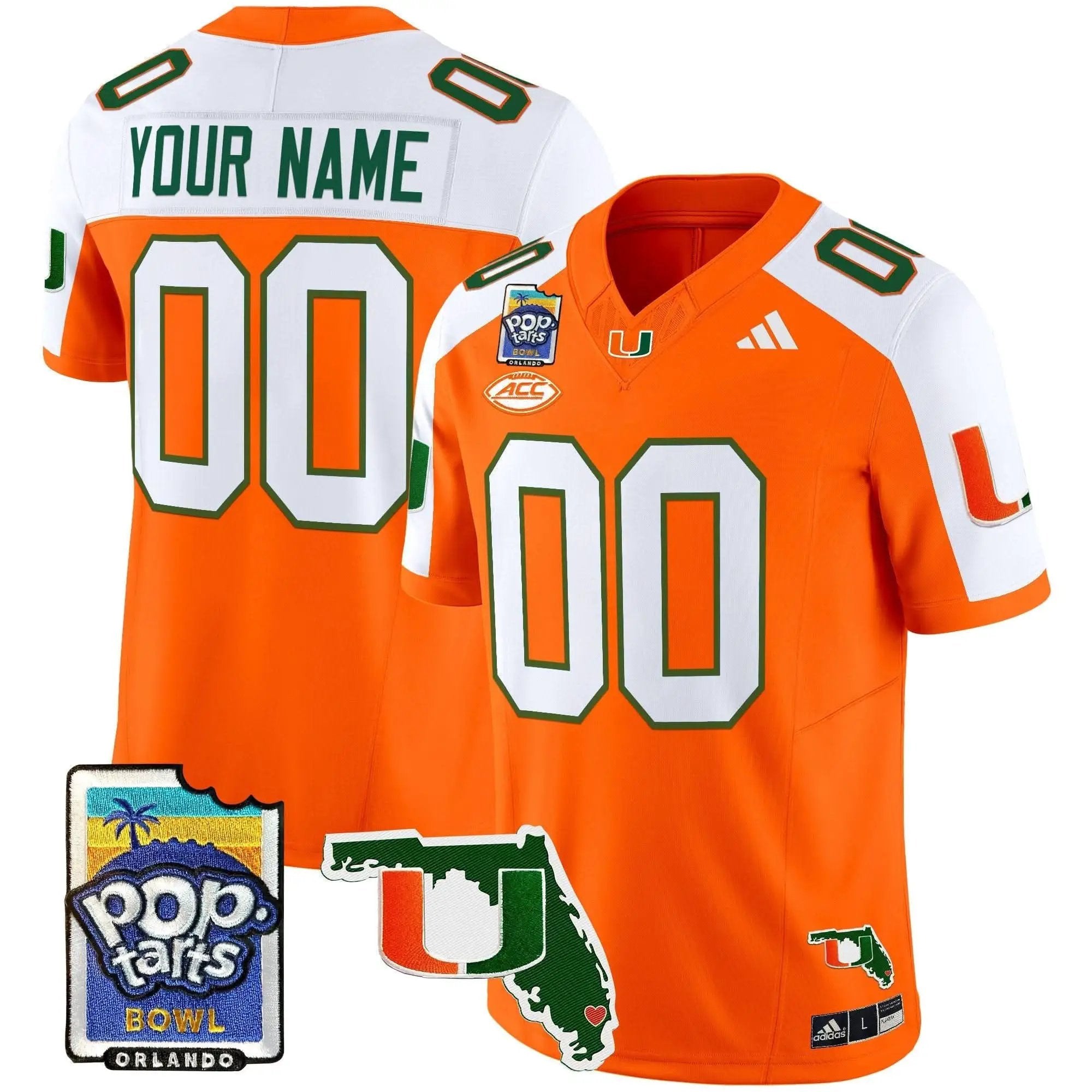 Miami Hurricanes 2025 PopTarts Bowl Patch Vapor Limited Custom Jersey