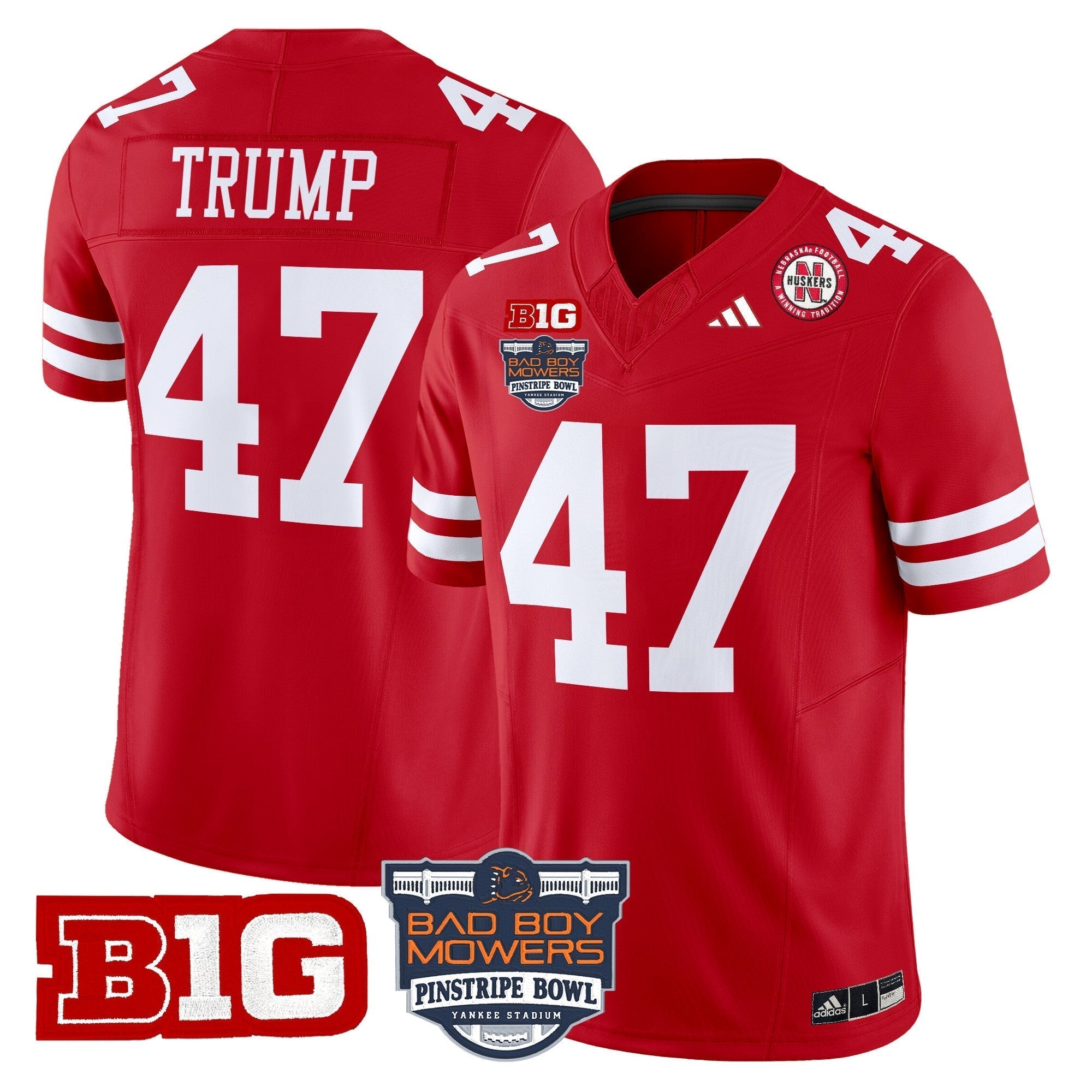 Men Nebraska Cornhuskers 2025 Pinstripe Bowl Patch Vapor Limited Jersey - All Stitched