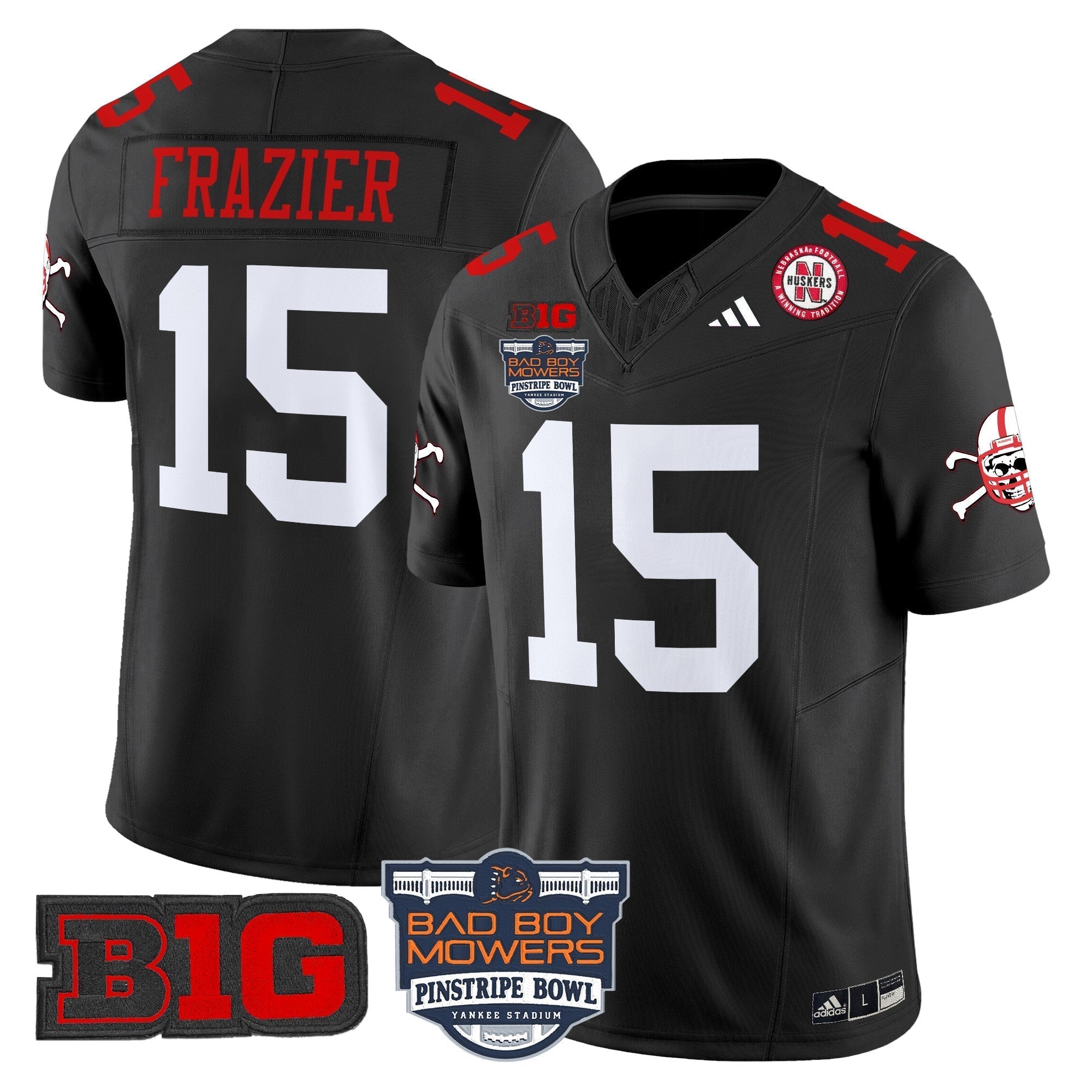 Men Nebraska Cornhuskers 2025 Pinstripe Bowl Patch Vapor Limited Jersey - All Stitched