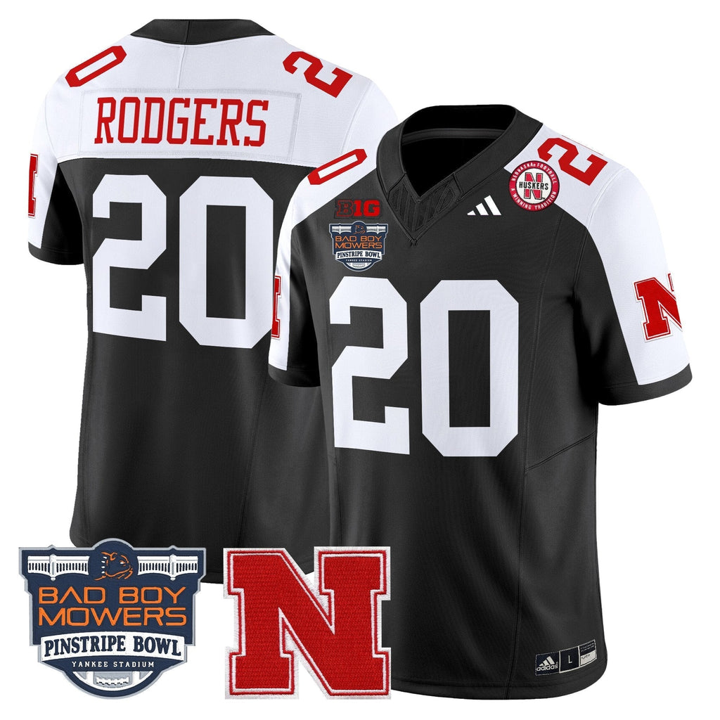 Men Nebraska Cornhuskers 2025 Pinstripe Bowl Patch Vapor Limited Jersey - All Stitched