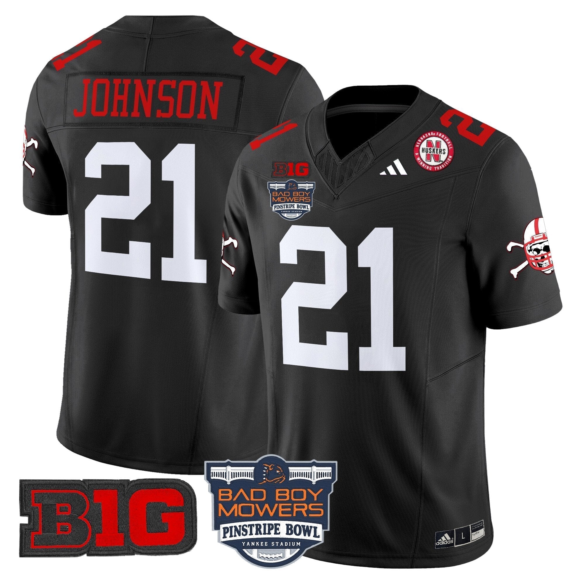 Men Nebraska Cornhuskers 2025 Pinstripe Bowl Patch Vapor Limited Jersey - All Stitched