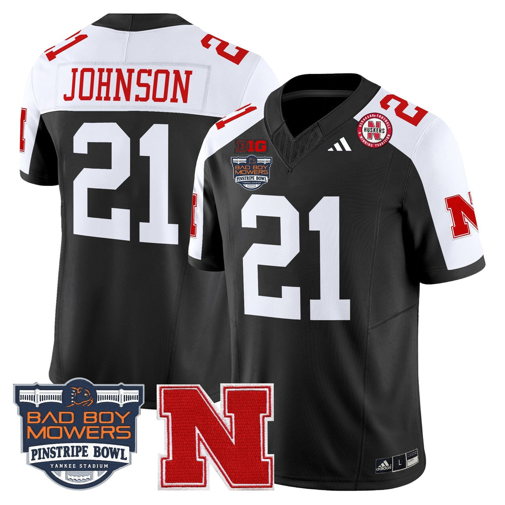 Men Nebraska Cornhuskers 2025 Pinstripe Bowl Patch Vapor Limited Jersey - All Stitched