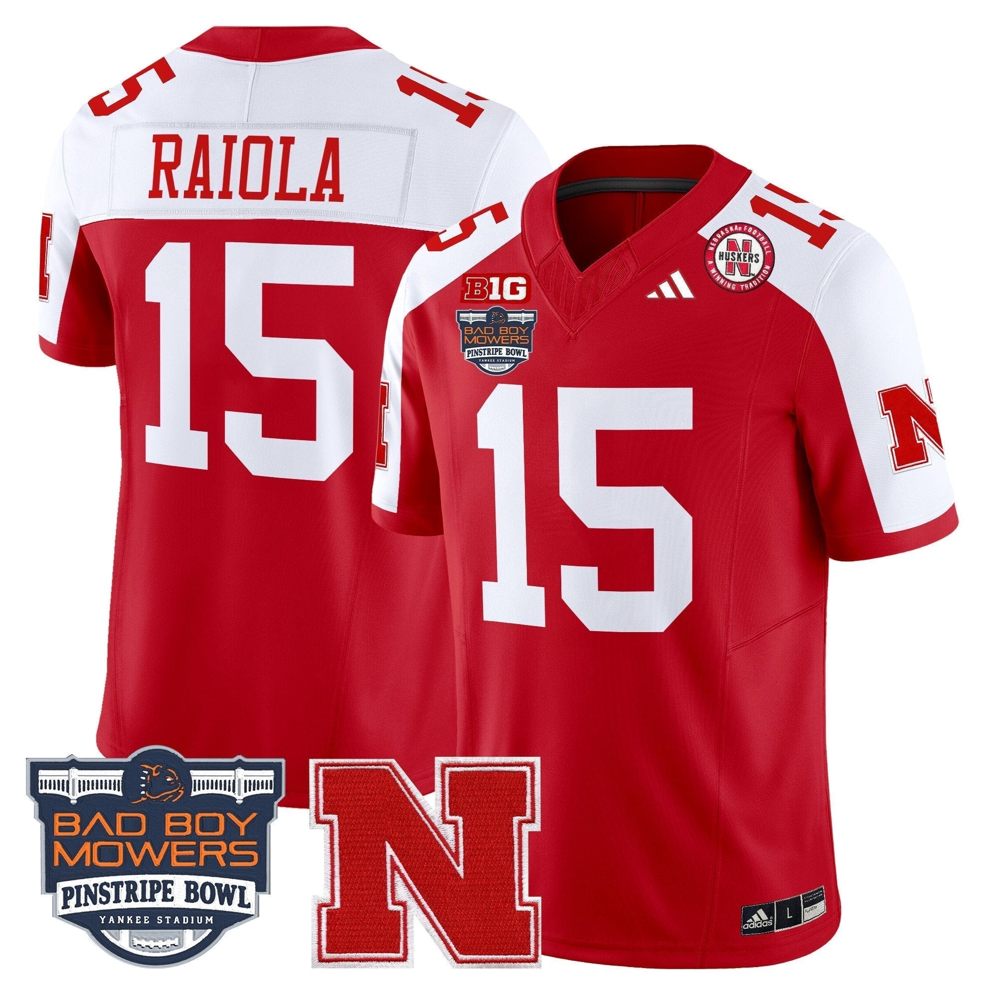 Men Nebraska Cornhuskers 2025 Pinstripe Bowl Patch Vapor Limited Jersey - All Stitched
