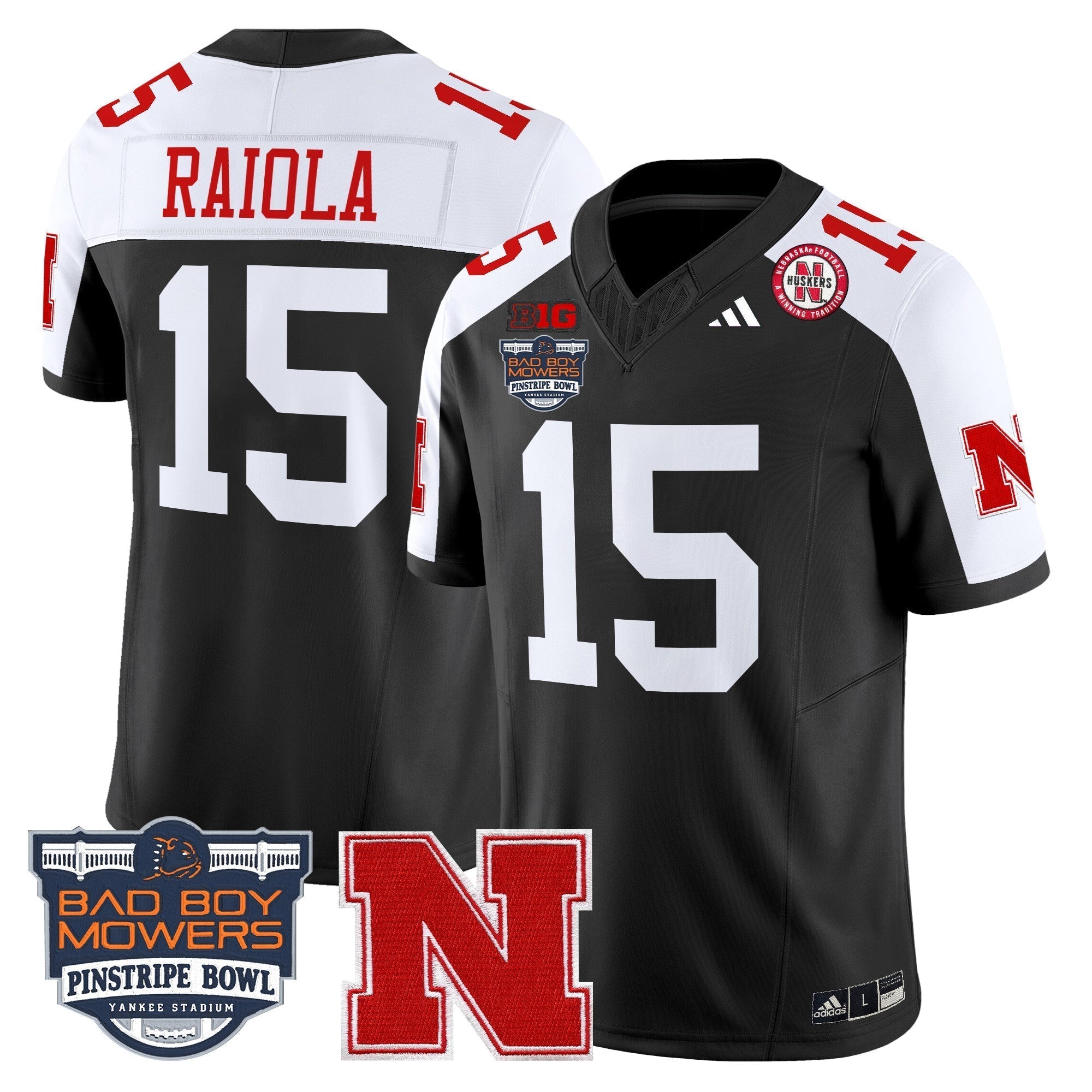 Men Nebraska Cornhuskers 2025 Pinstripe Bowl Patch Vapor Limited Jersey - All Stitched