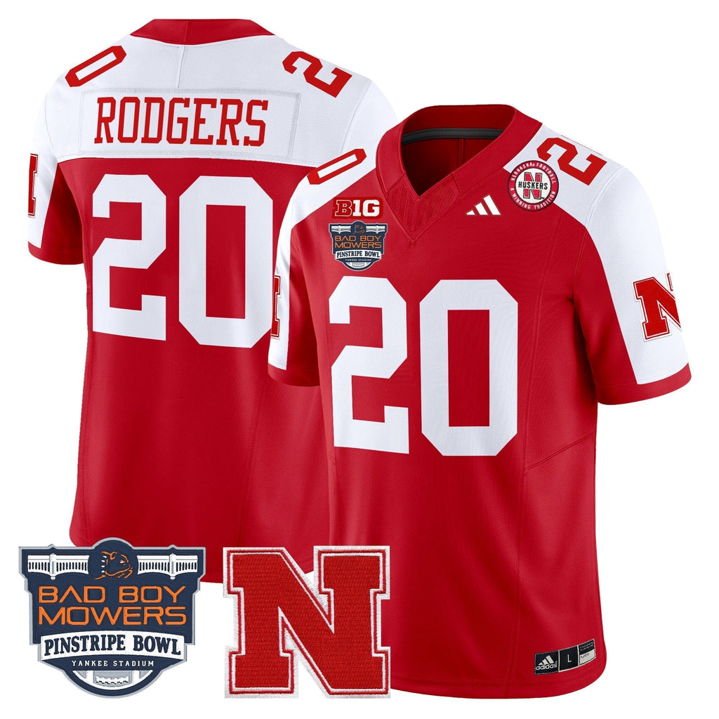 Men Nebraska Cornhuskers 2025 Pinstripe Bowl Patch Vapor Limited Jersey - All Stitched