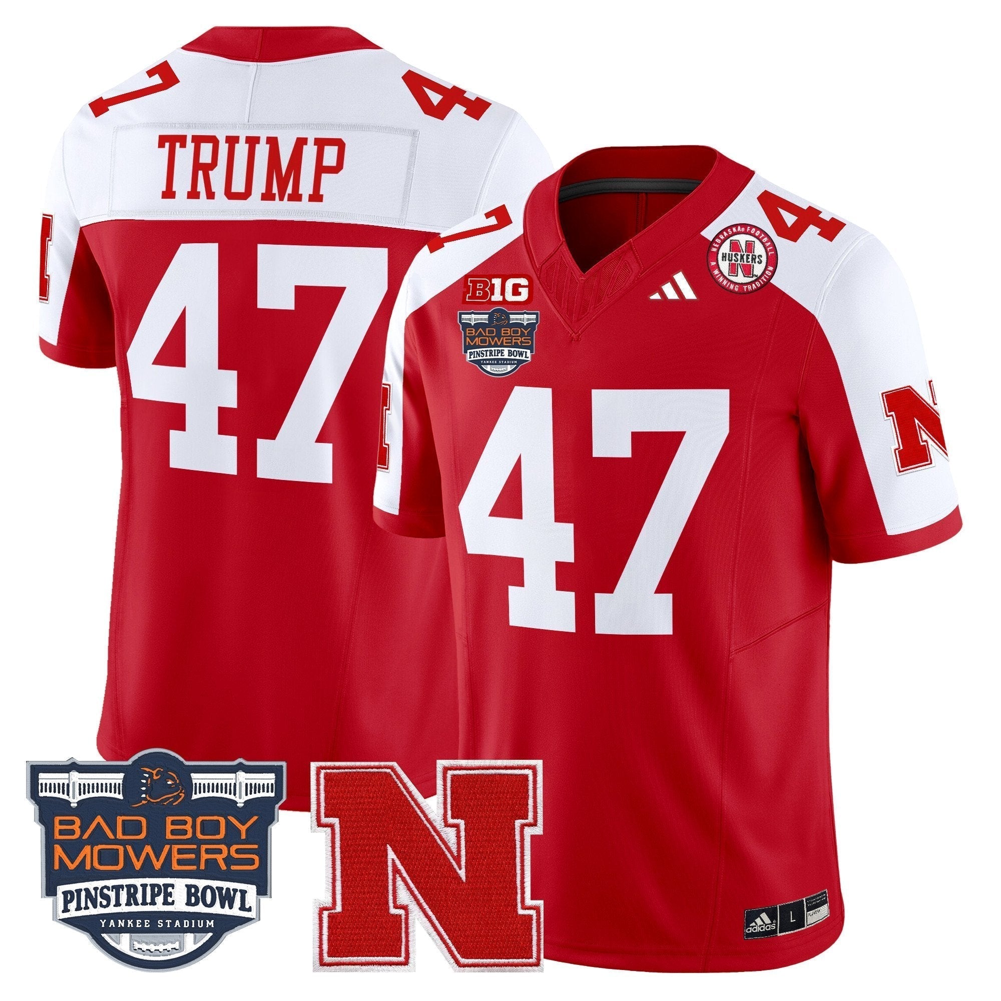 Men Nebraska Cornhuskers 2025 Pinstripe Bowl Patch Vapor Limited Jersey - All Stitched