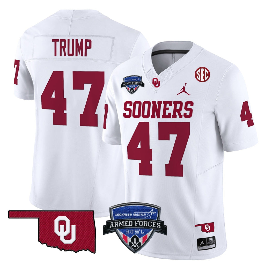 Men Oklahoma Sooners 2025 Armed Forces Bowl Patch Vapor Limited Jersey - All Stitched