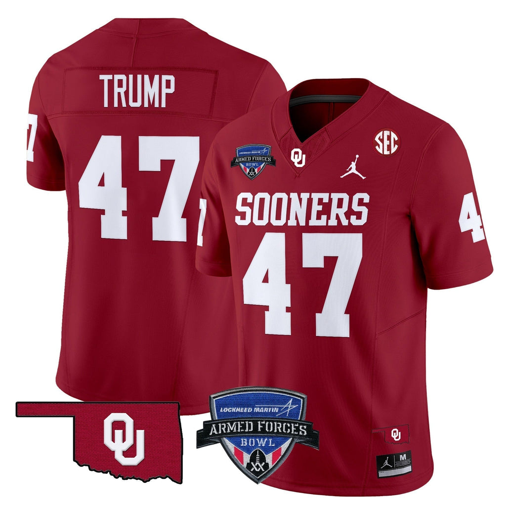 Men Oklahoma Sooners 2025 Armed Forces Bowl Patch Vapor Limited Jersey - All Stitched