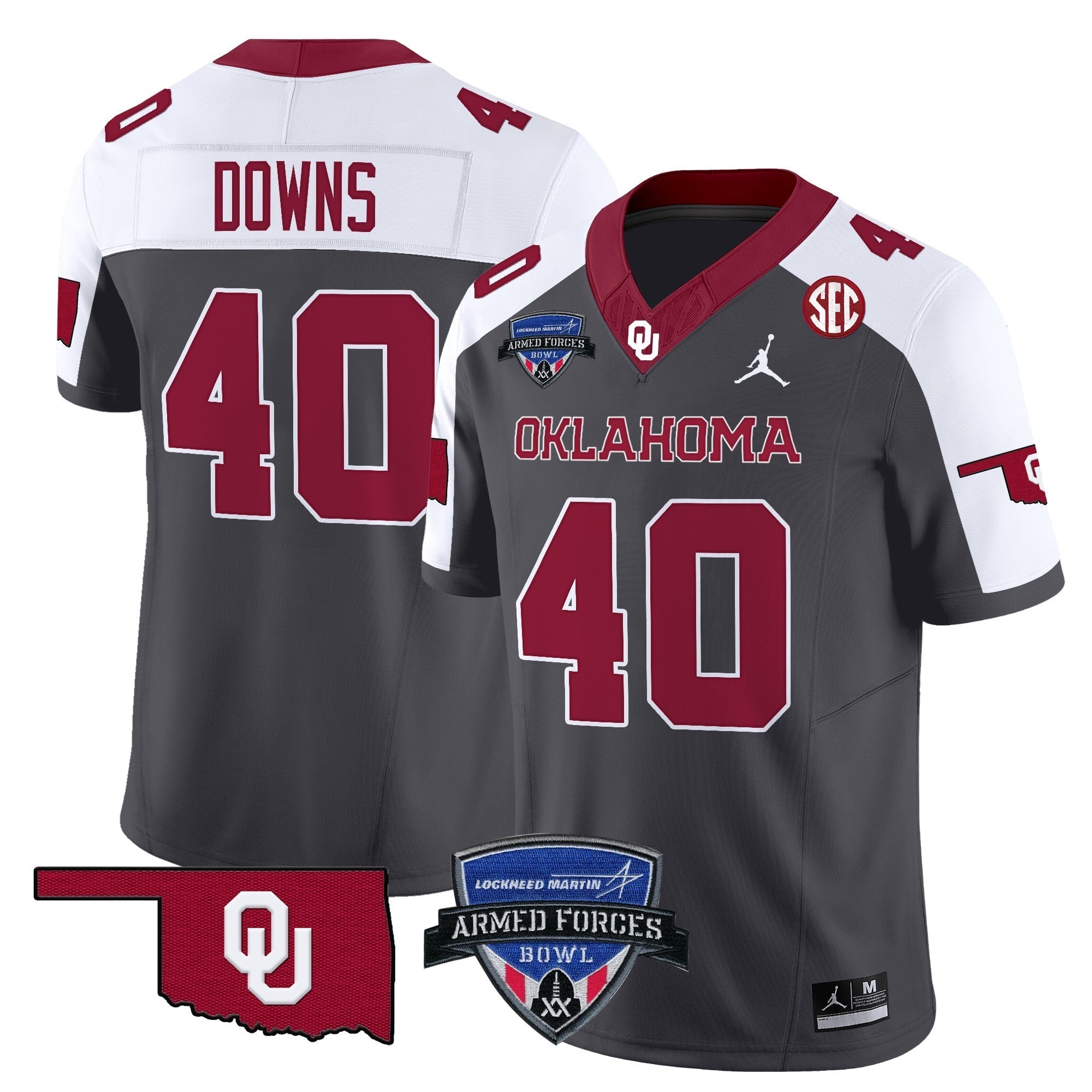 Men Oklahoma Sooners 2025 Armed Forces Bowl Patch Vapor Limited Jersey - All Stitched