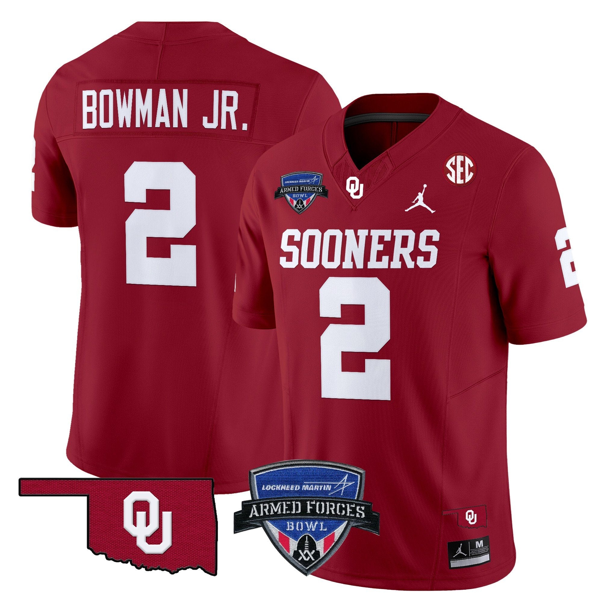Men Oklahoma Sooners 2025 Armed Forces Bowl Patch Vapor Limited Jersey - All Stitched