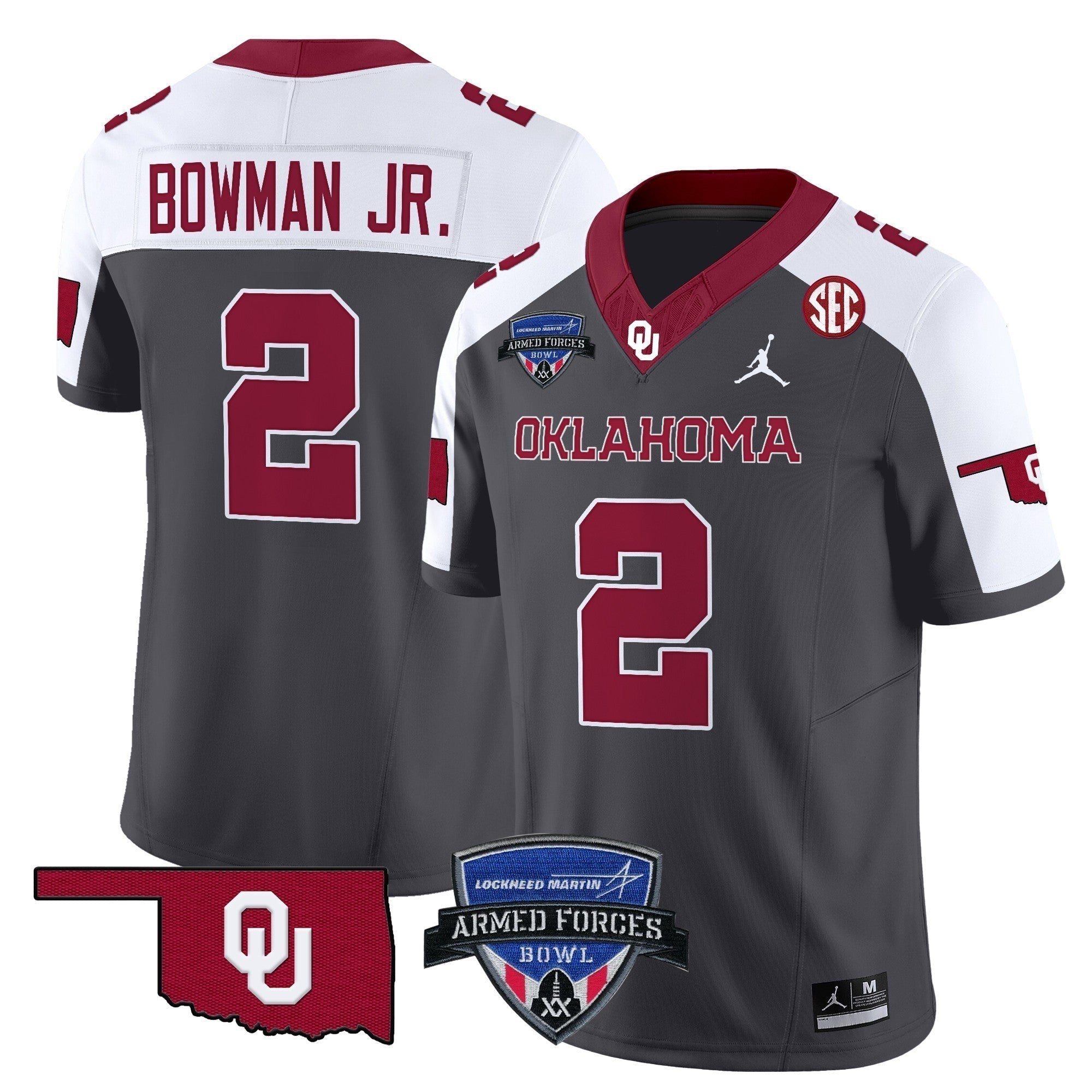 Men Oklahoma Sooners 2025 Armed Forces Bowl Patch Vapor Limited Jersey - All Stitched