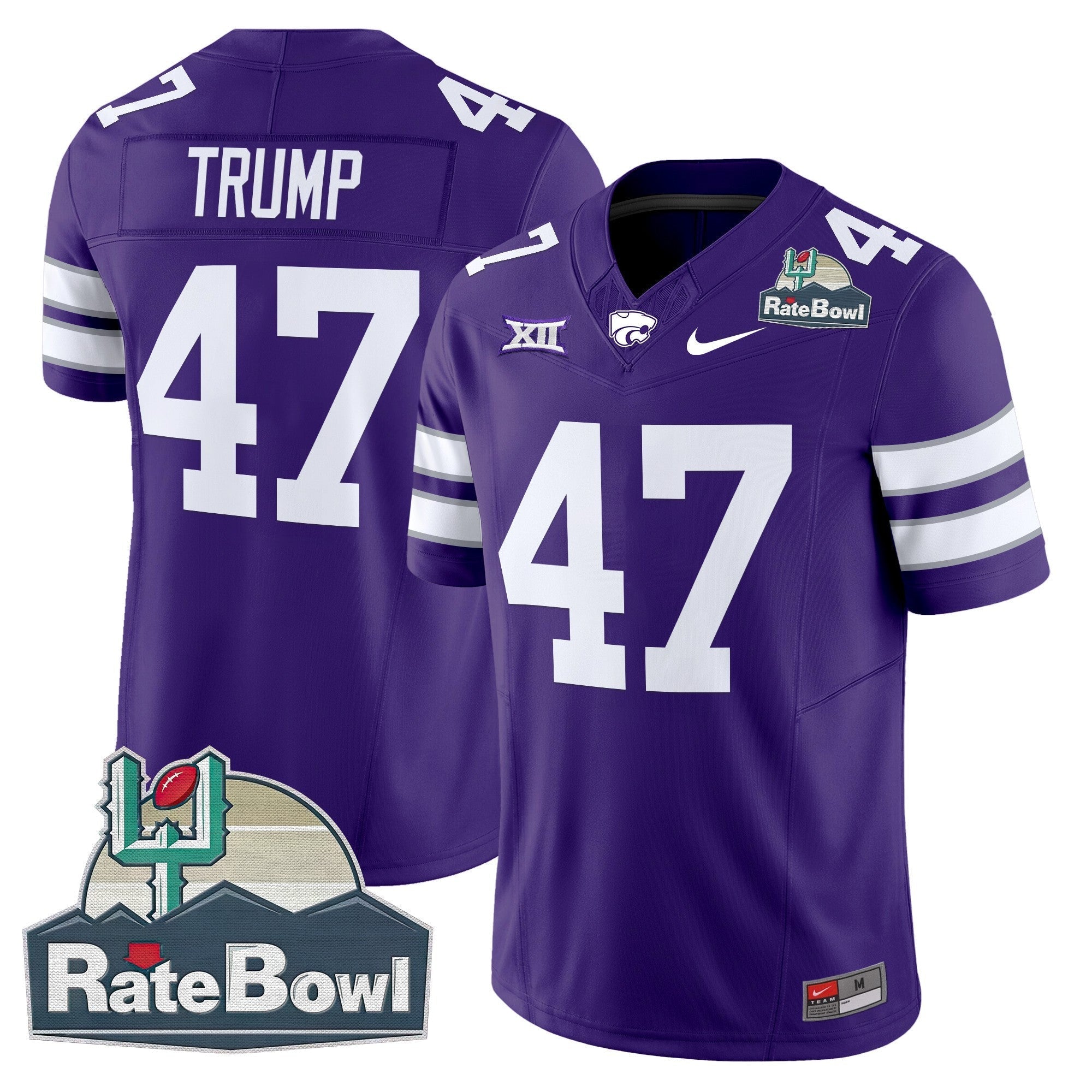 Men Kansas State Wildcats 2025 Rate Bowl Patch Vapor Limited Jersey - All Stitched