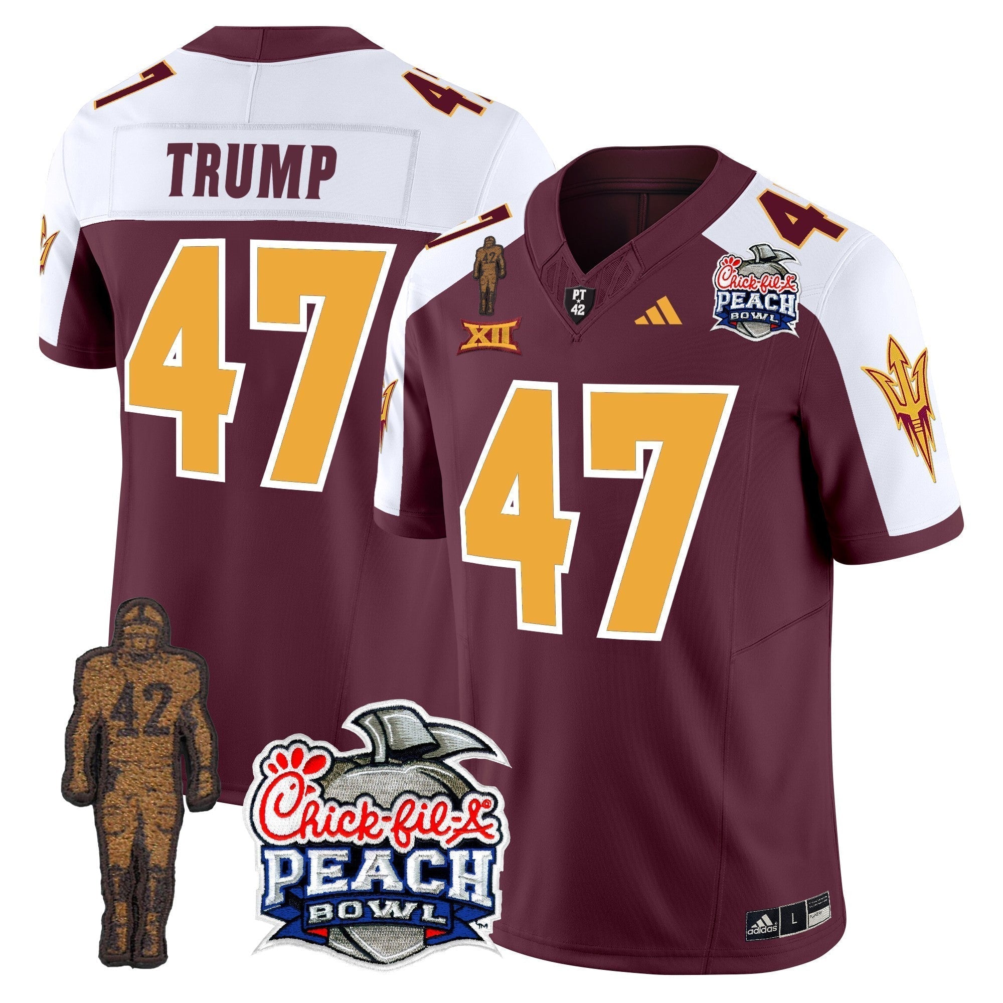 Men Sun Devils Pat Tillman & Peach Bowl Patch Vapor Limited Jersey - All Stitched