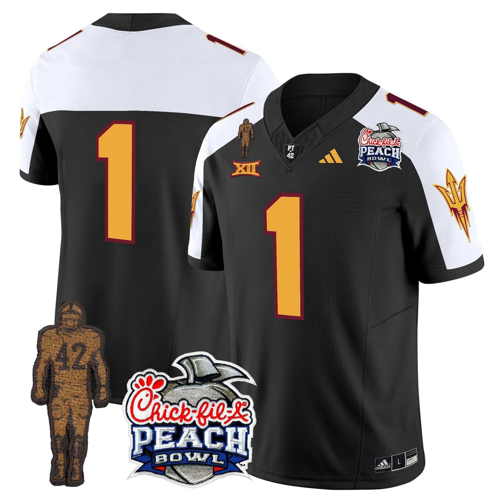 Men Sun Devils Pat Tillman & Peach Bowl Patch Vapor Limited Jersey - All Stitched
